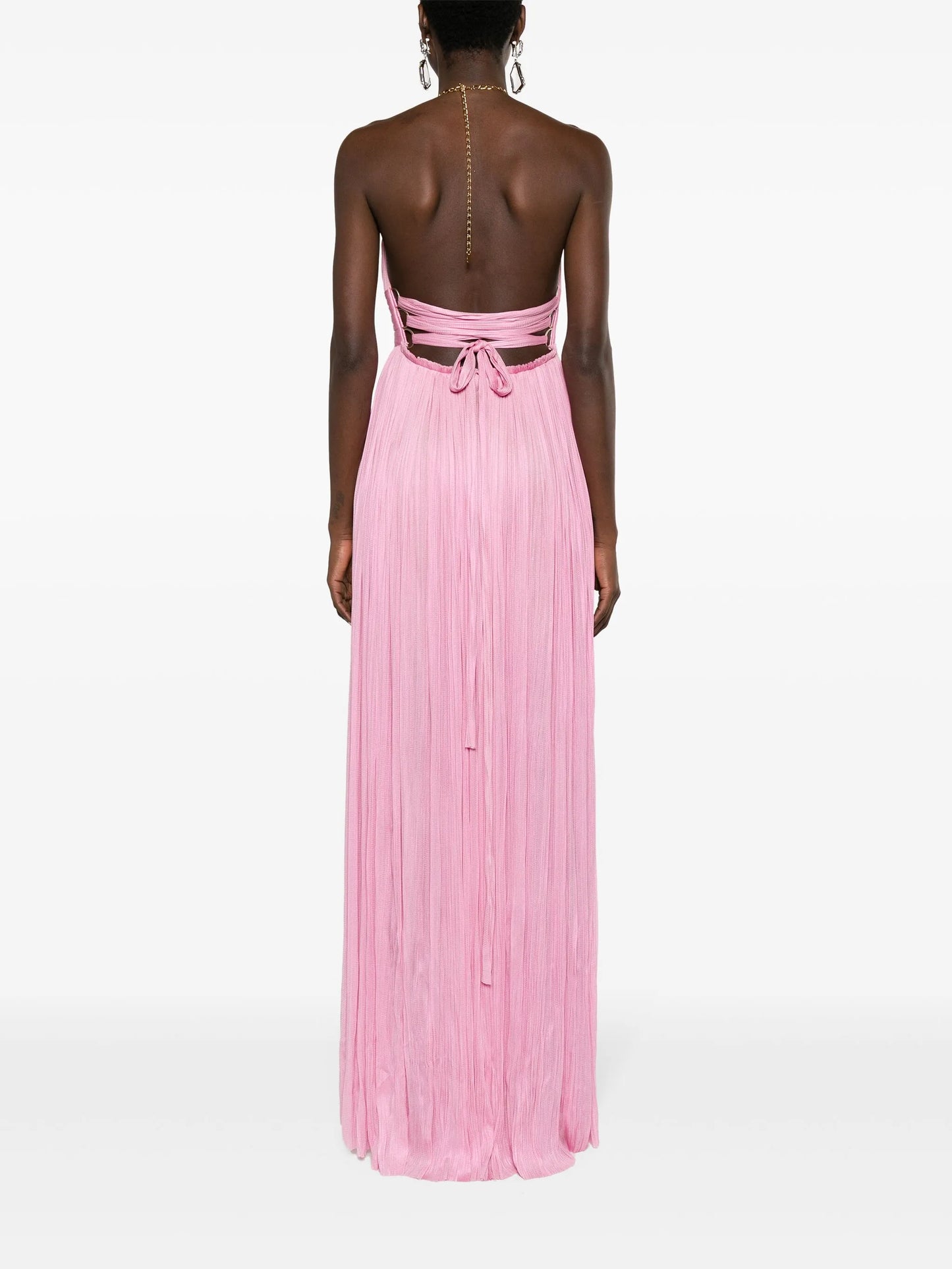 Summer pleated silk gown