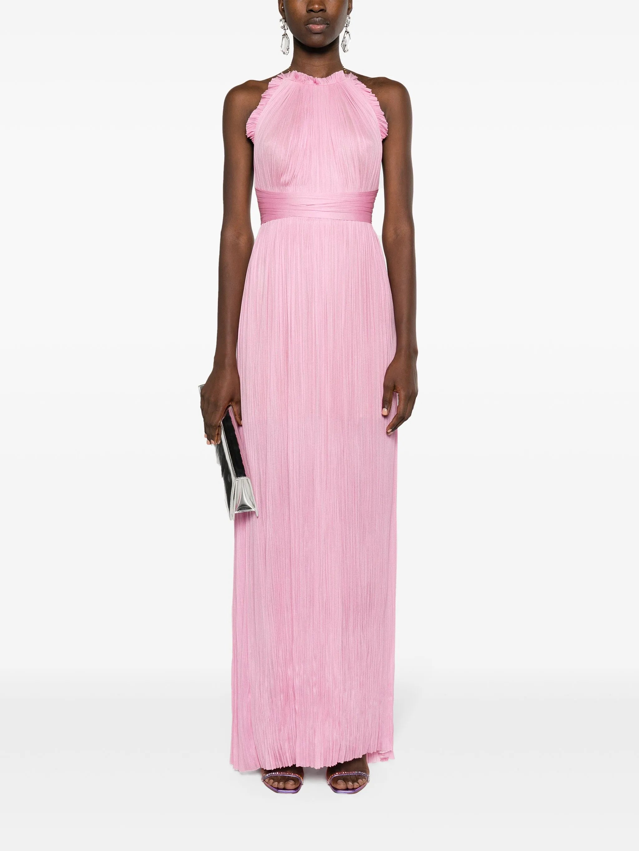 Summer pleated silk gown