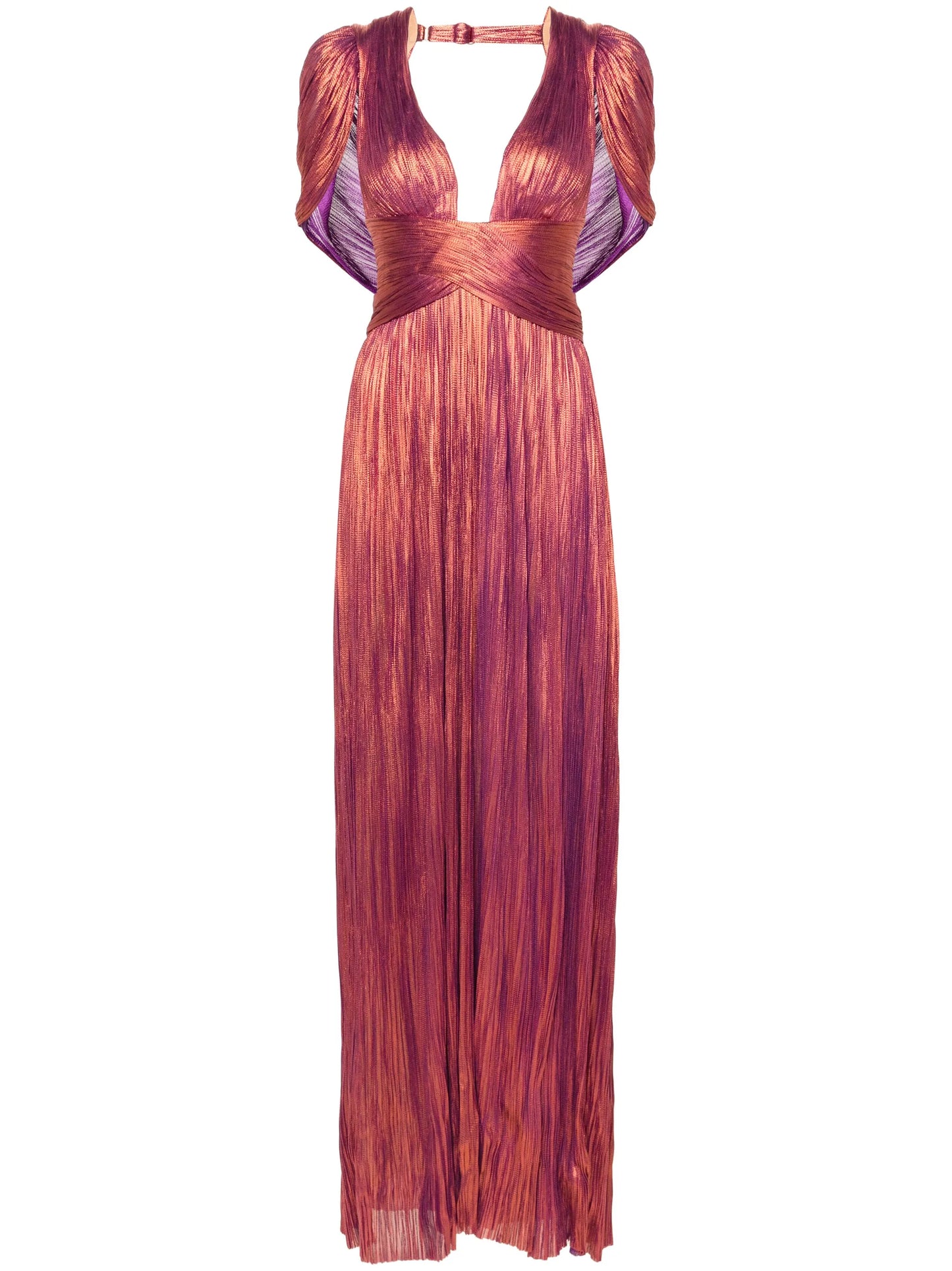 Laurel plissé-silk gown