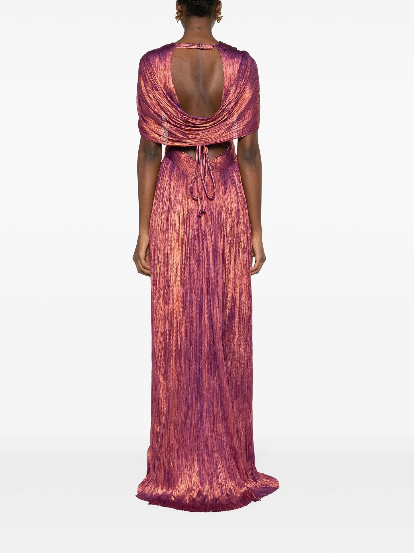 Laurel plissé-silk gown