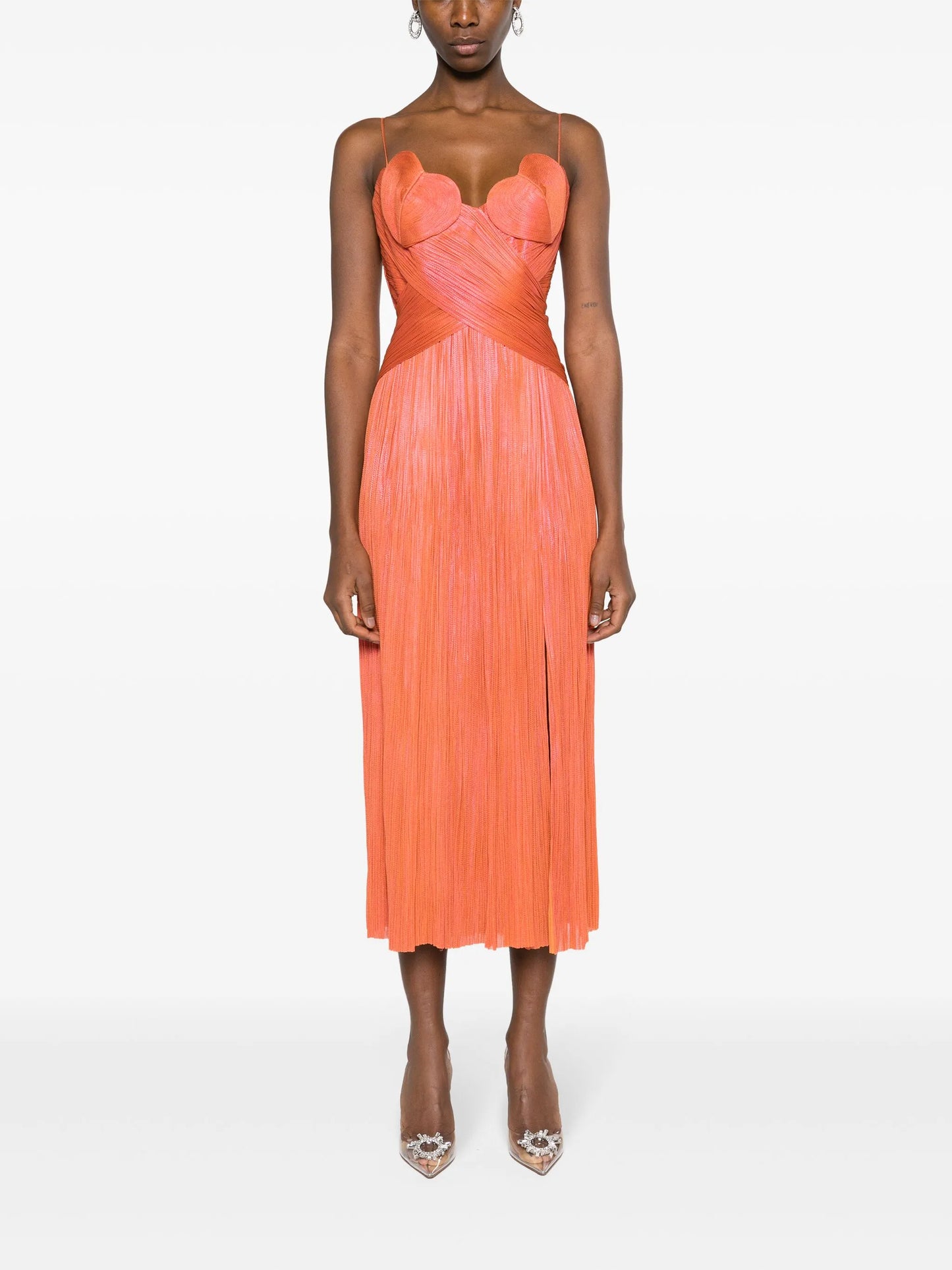 Rovena silk midi dress
