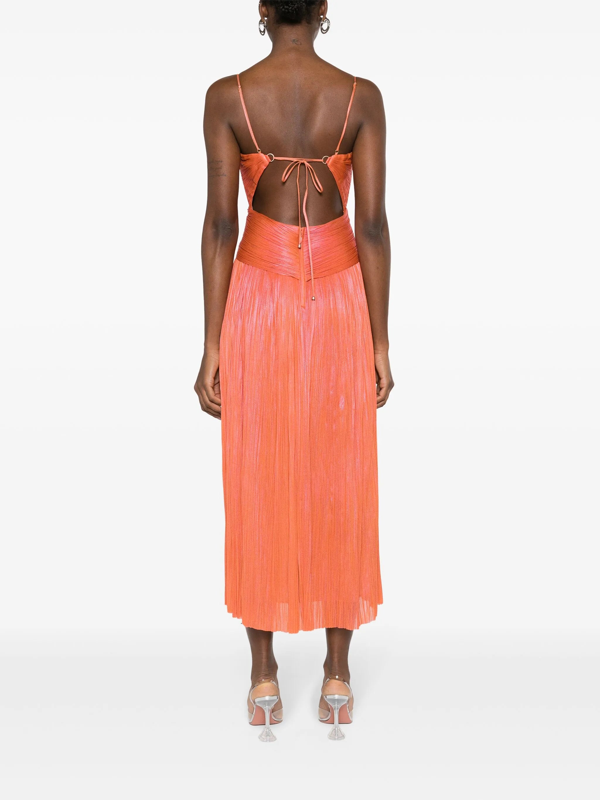 Rovena silk midi dress