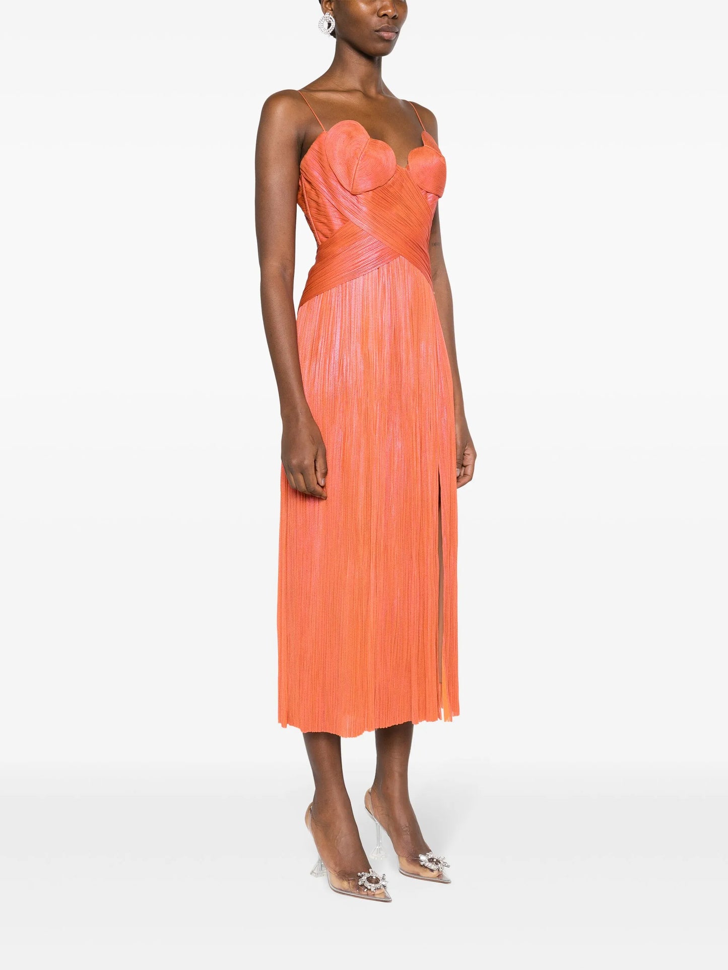 Rovena silk midi dress