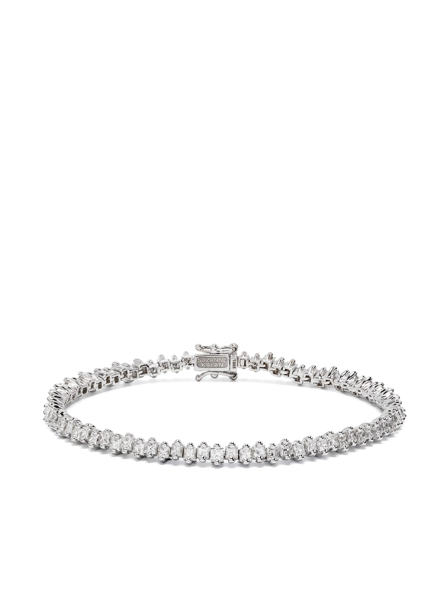 18kt white gold Princess Midi diamond tennis bracelet