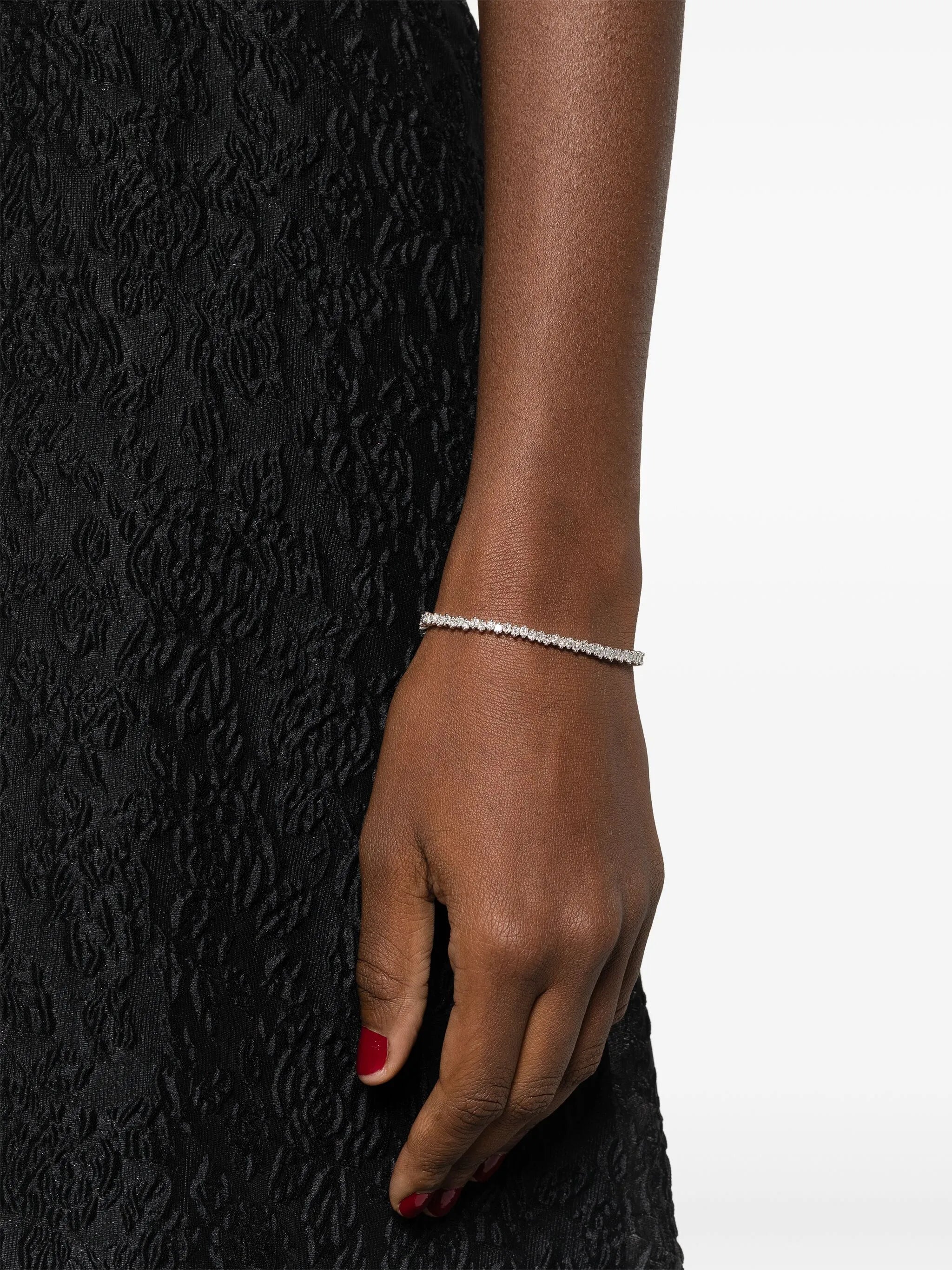 18kt white gold Princess Midi diamond tennis bracelet