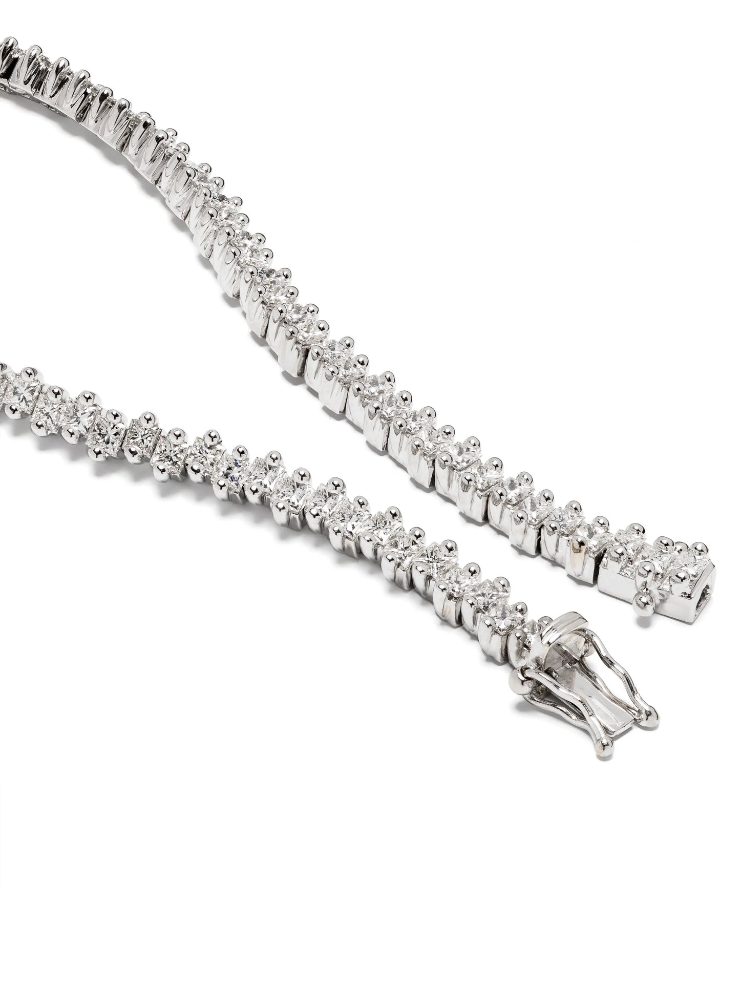 18kt white gold Princess Midi diamond tennis bracelet