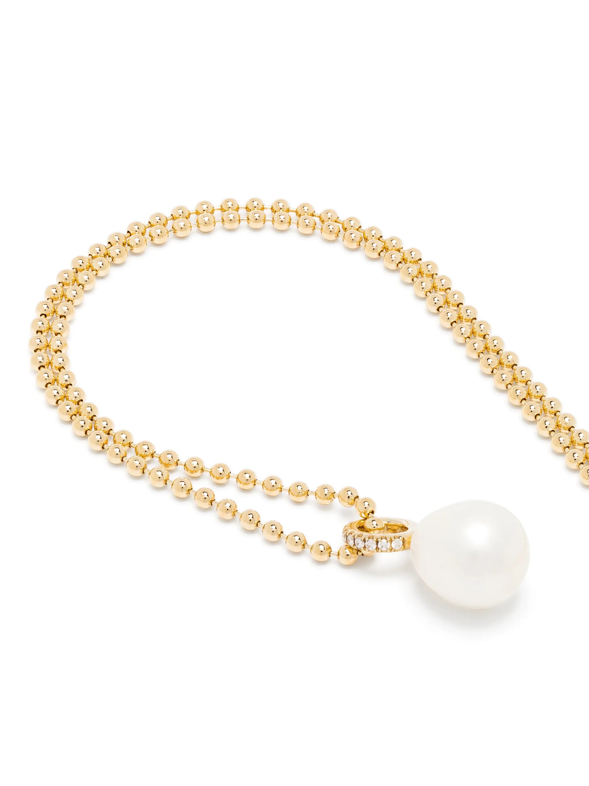 14kt gold Sea Of Beauty pearl and diamond medium necklace