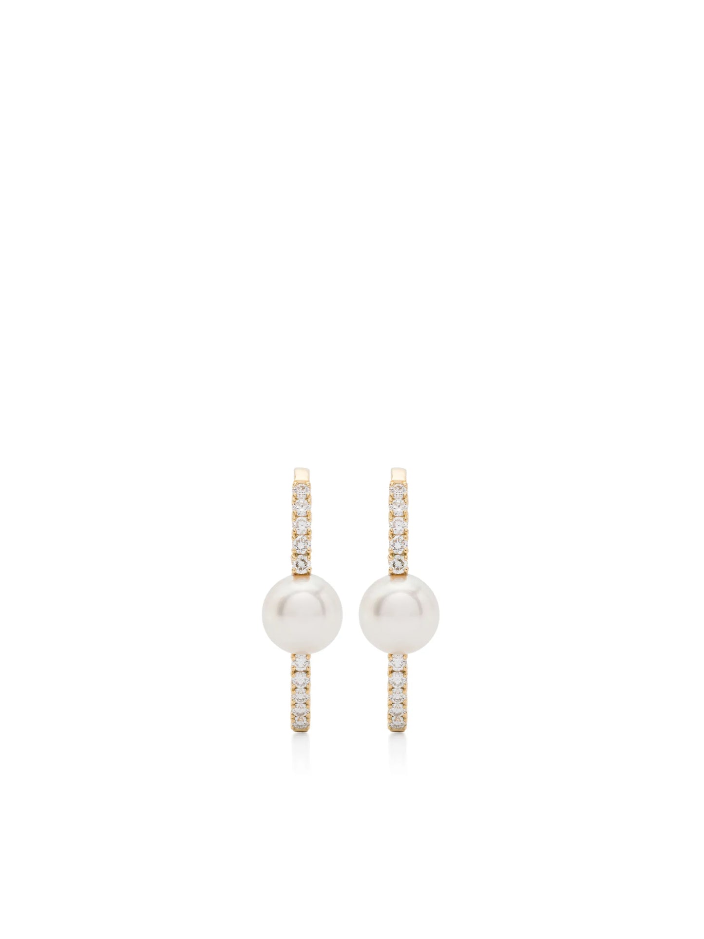 18kt yellow gold Akoya pearl and diamond earrings