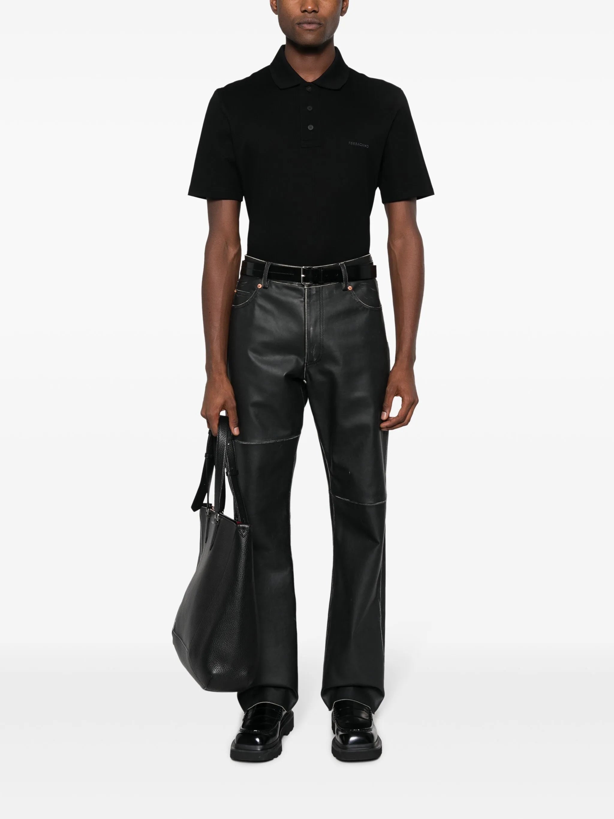 logo-embroidered cotton polo shirt