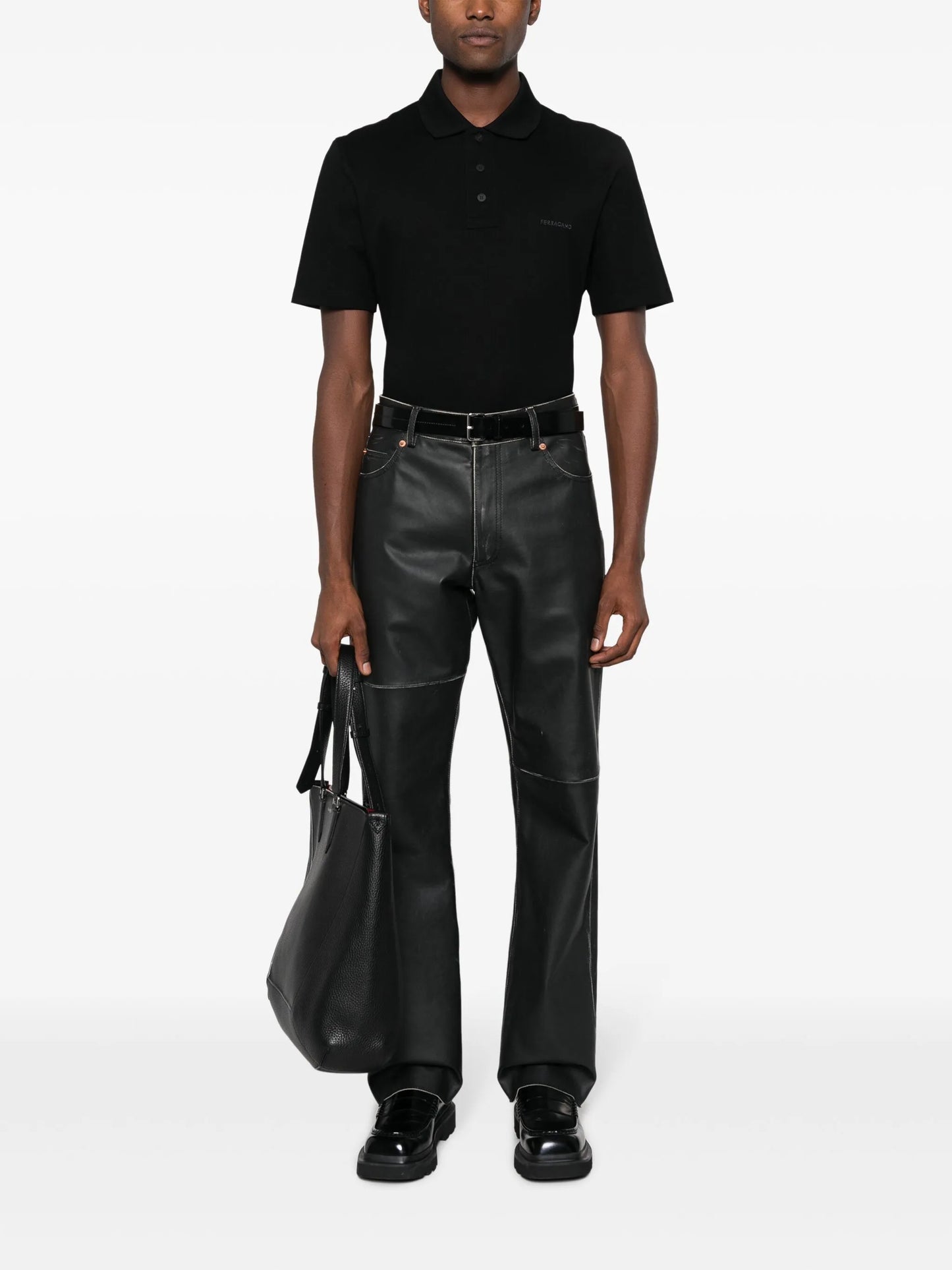 logo-embroidered cotton polo shirt