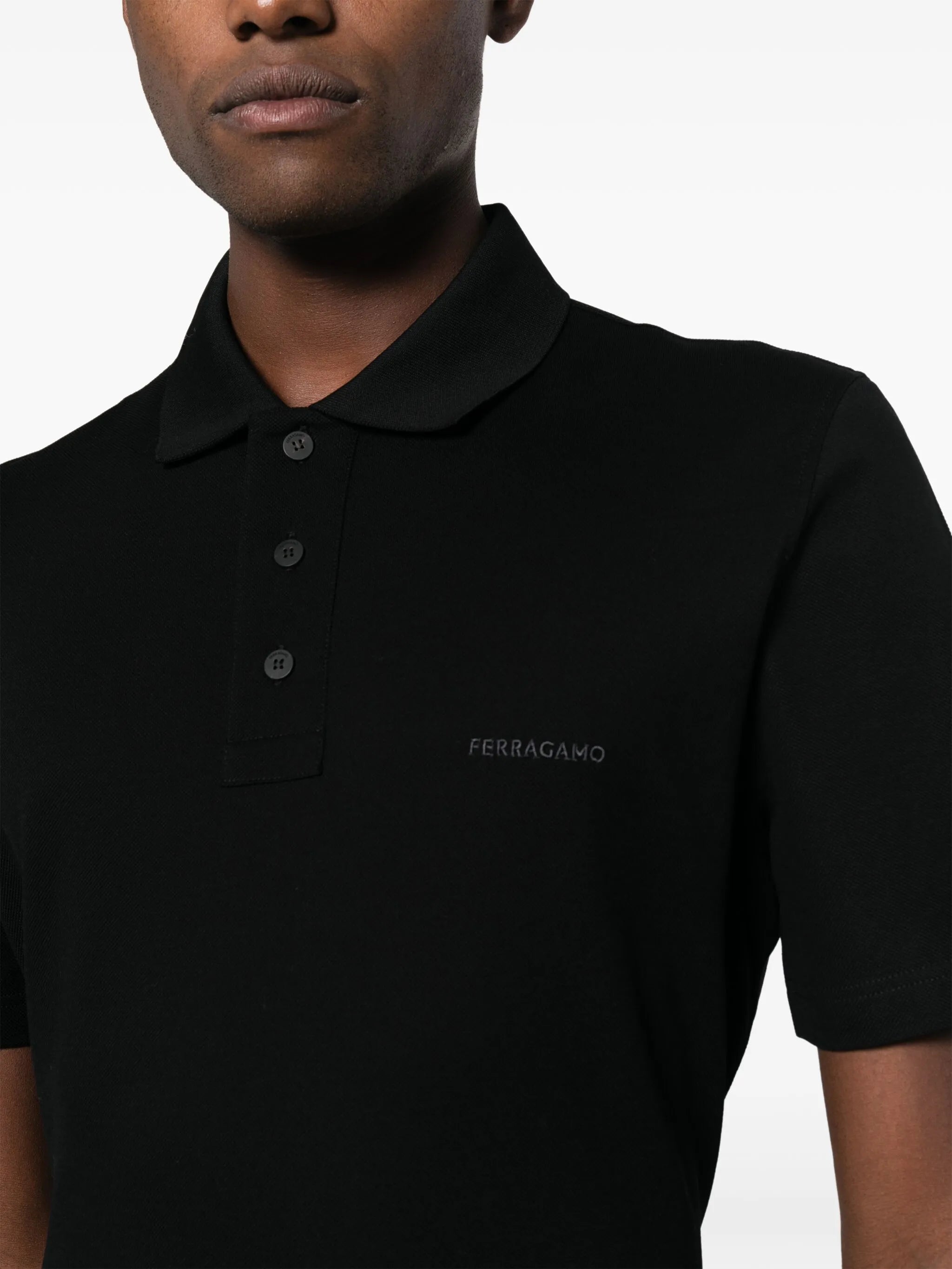 logo-embroidered cotton polo shirt