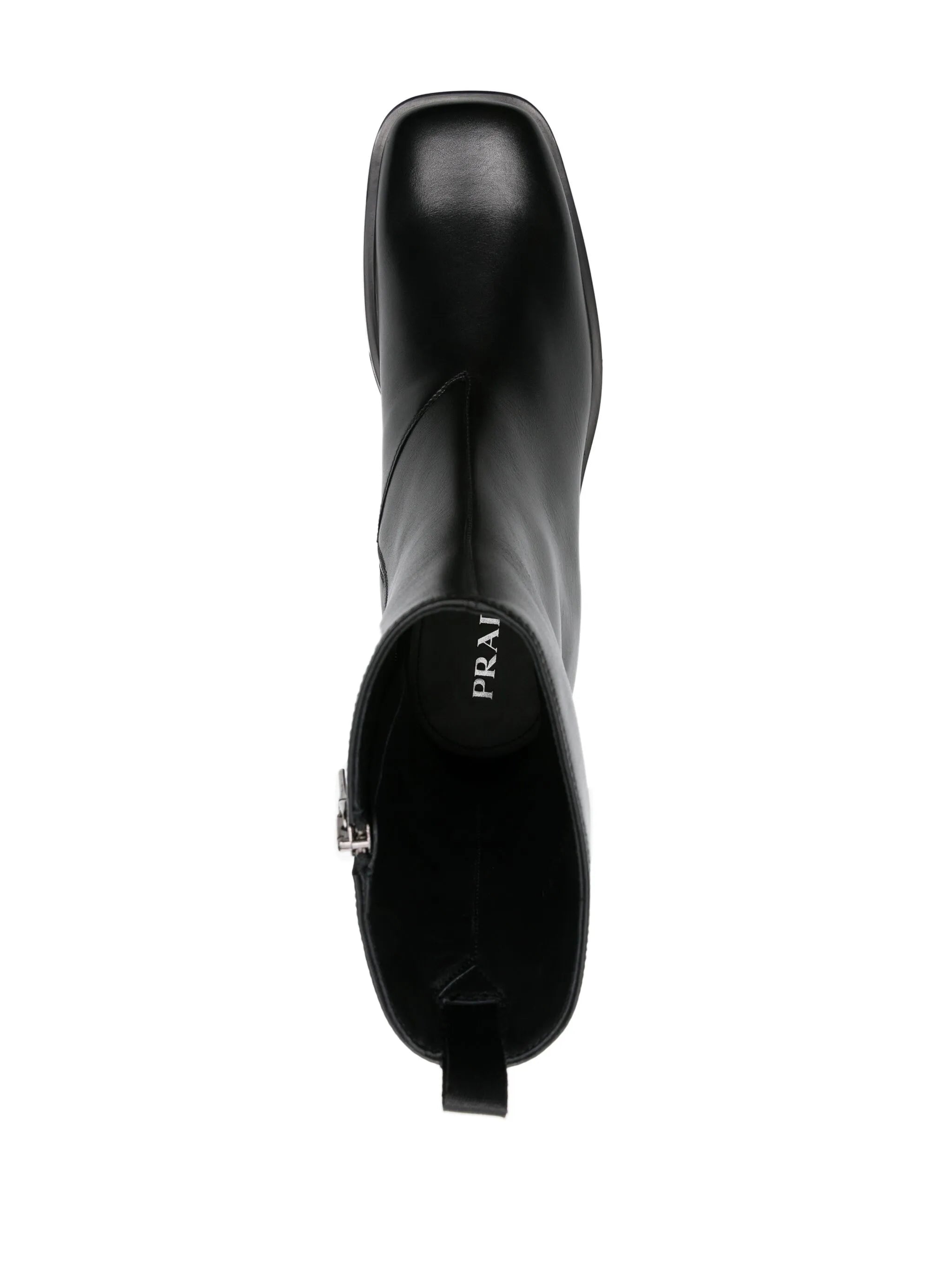 logo-embossed leather boots