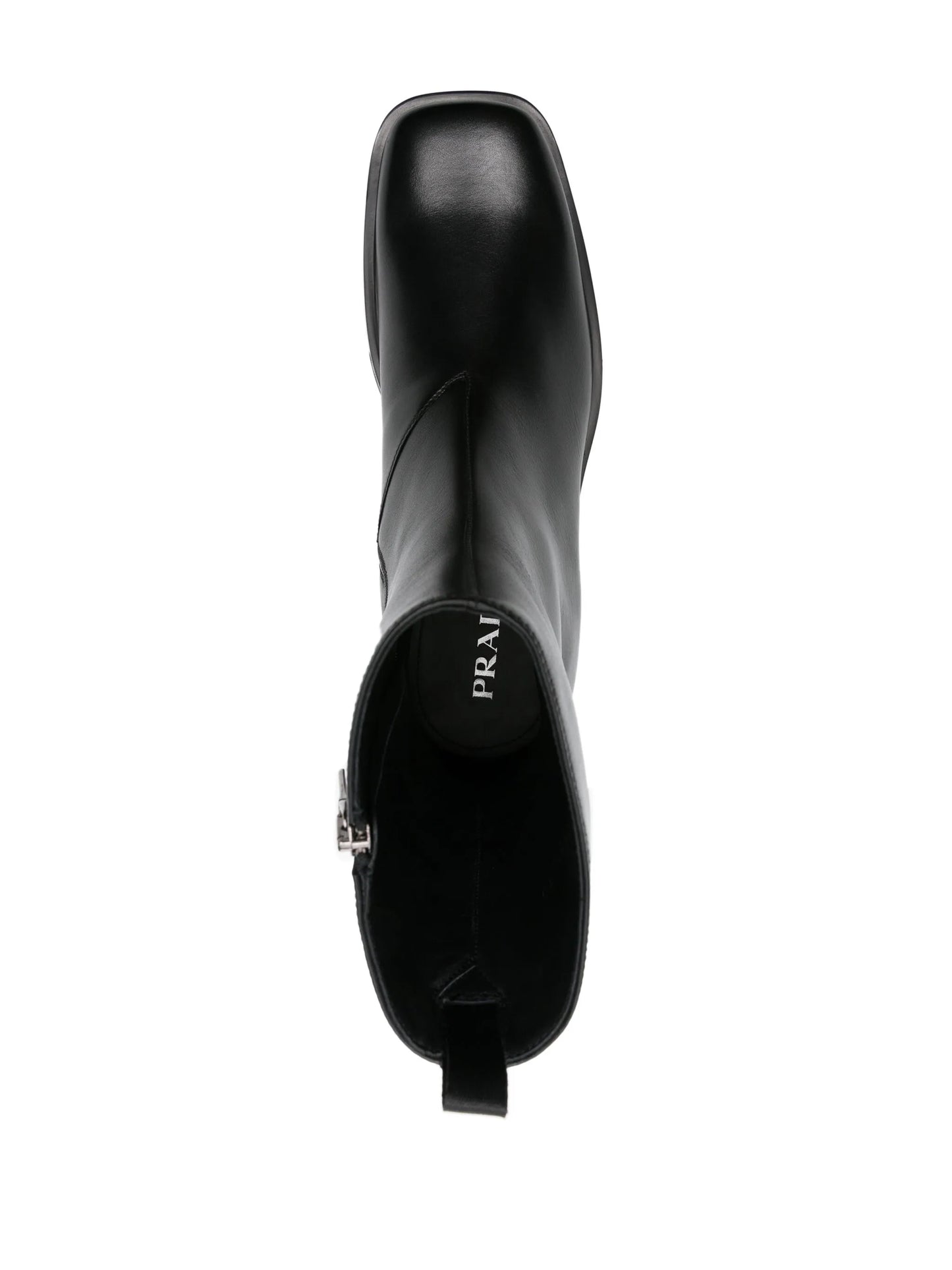 logo-embossed leather boots