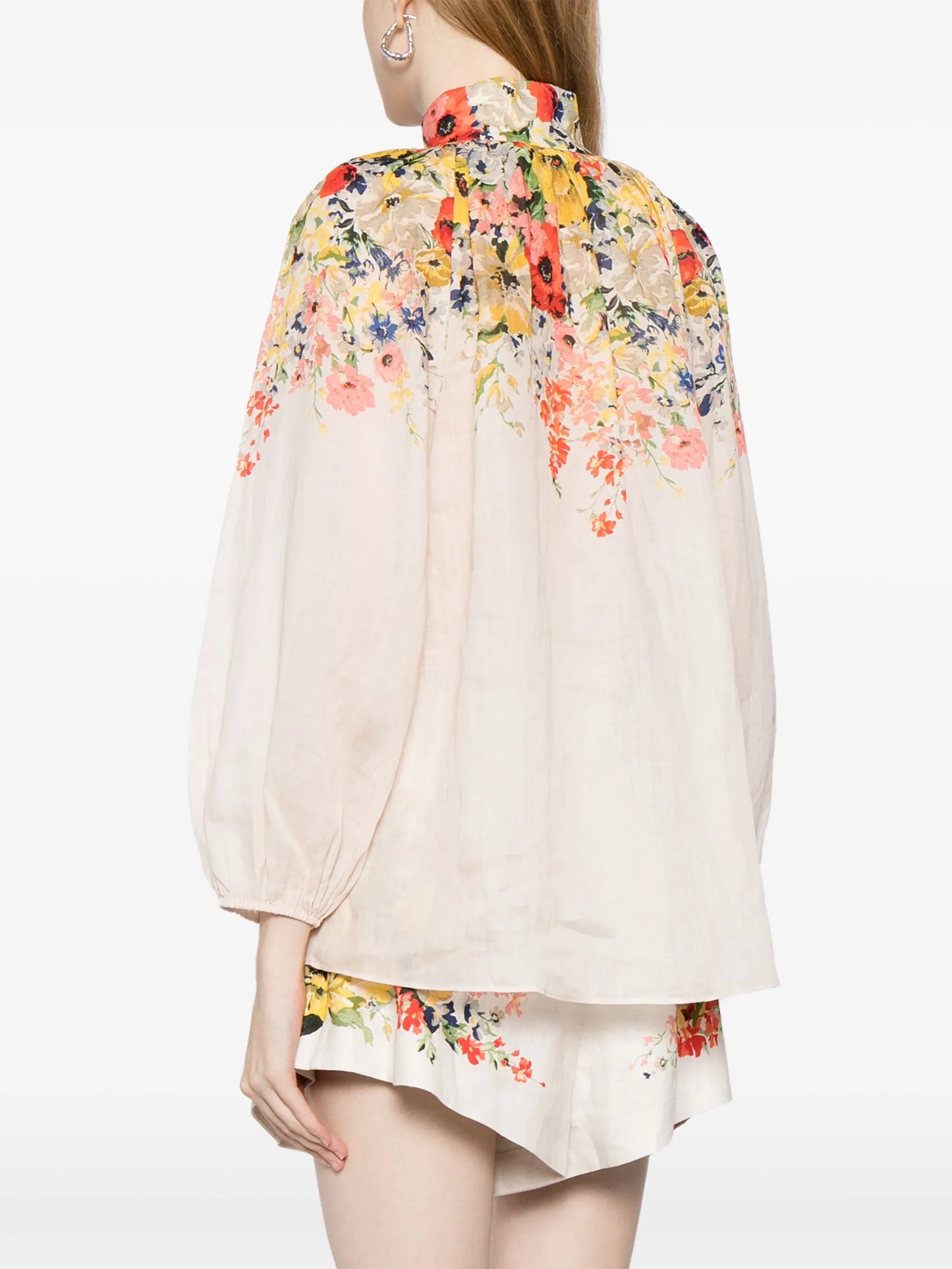 Alight floral-print linen blouse
