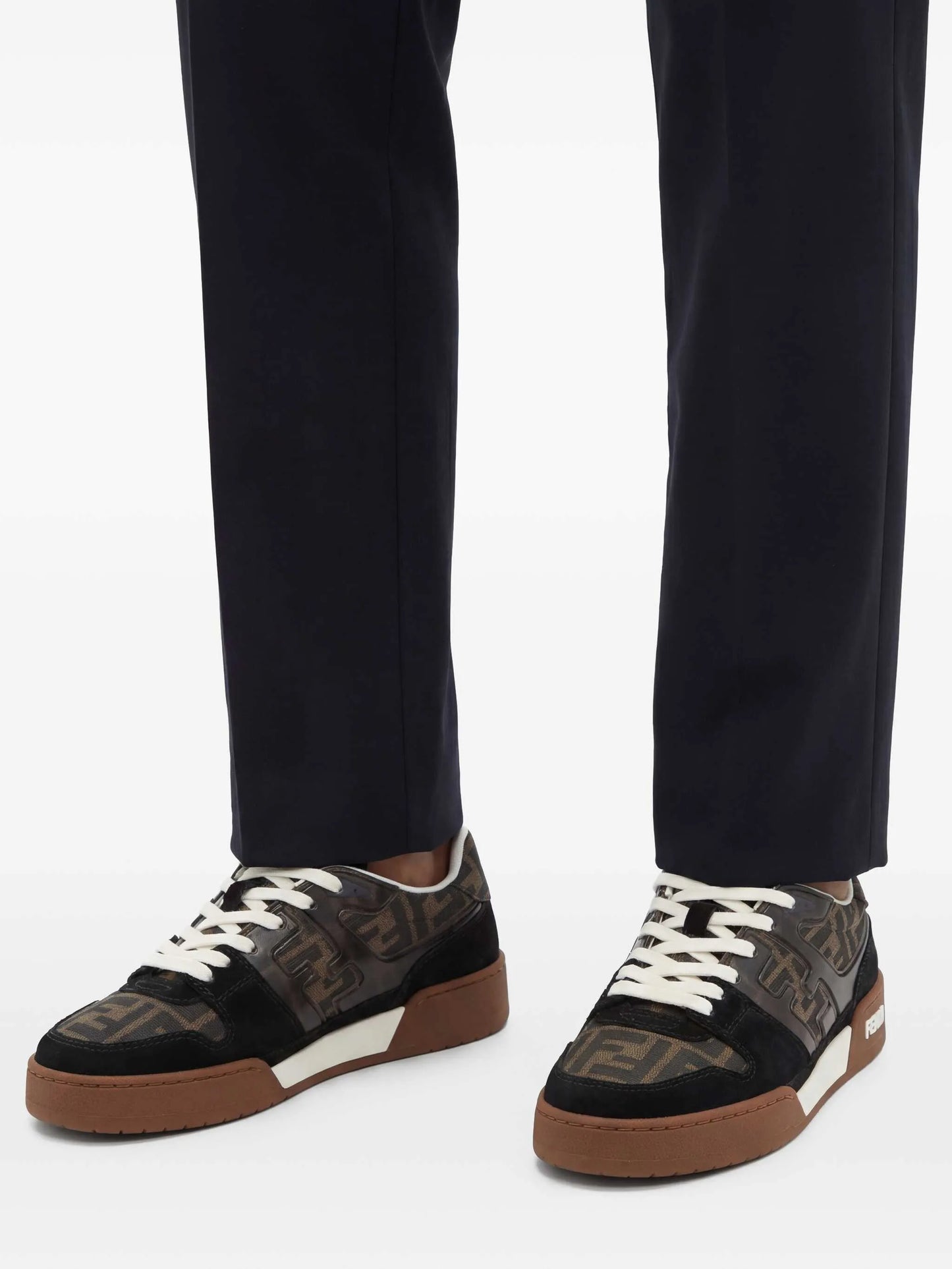 Zucca-monogram panelled sneakers