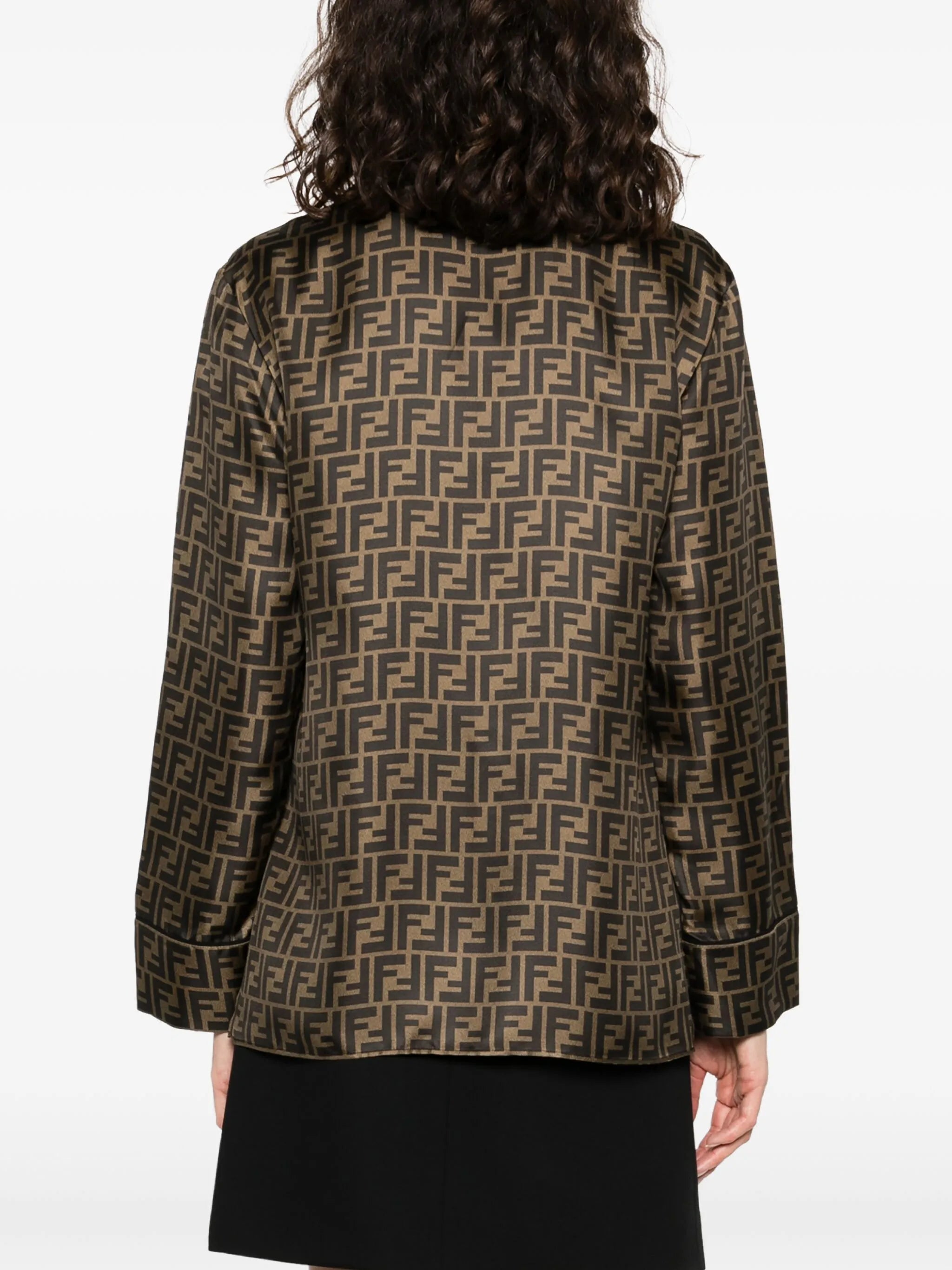 Zucca-print silk pyjama shirt