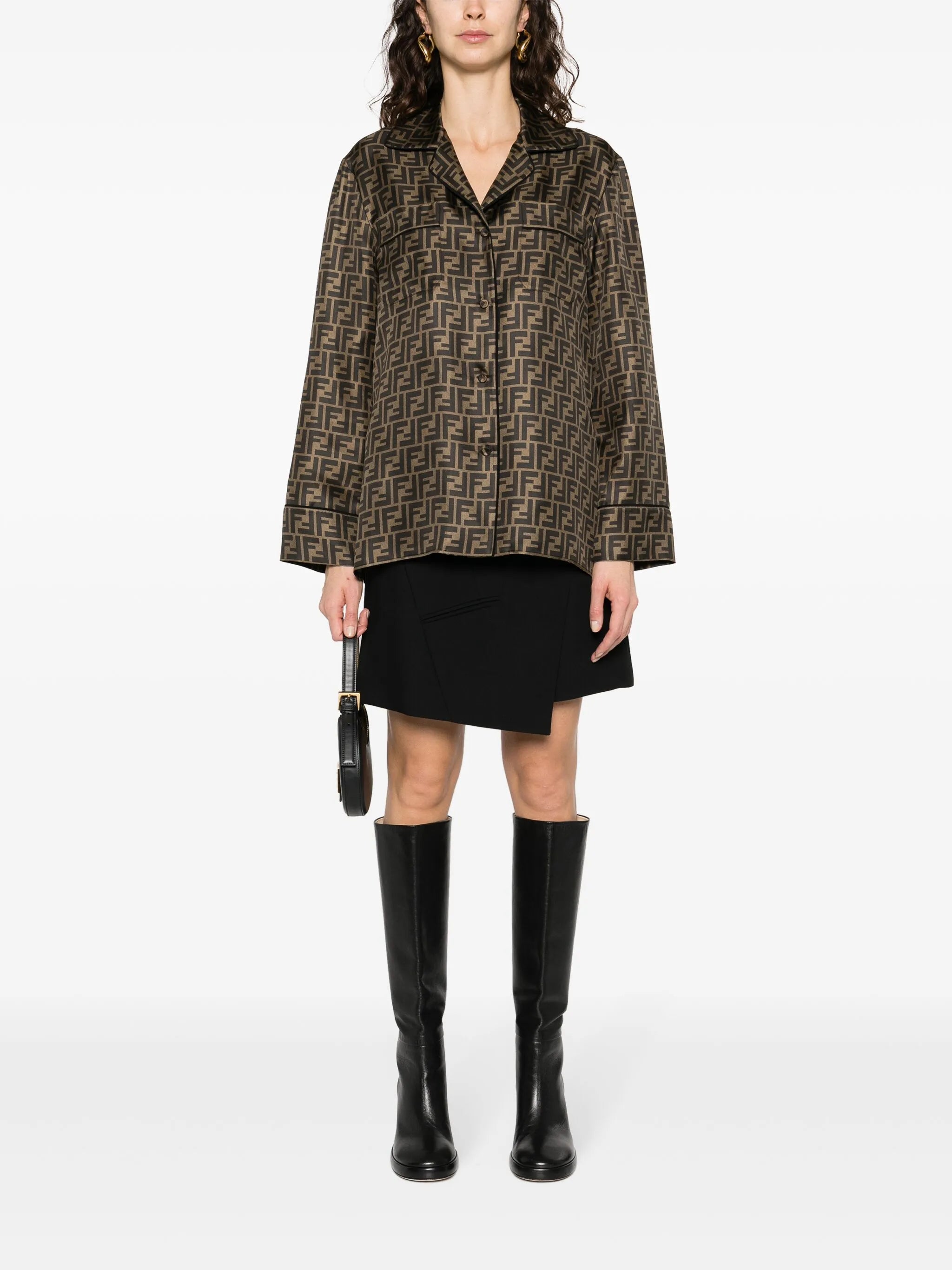 Zucca-print silk pyjama shirt