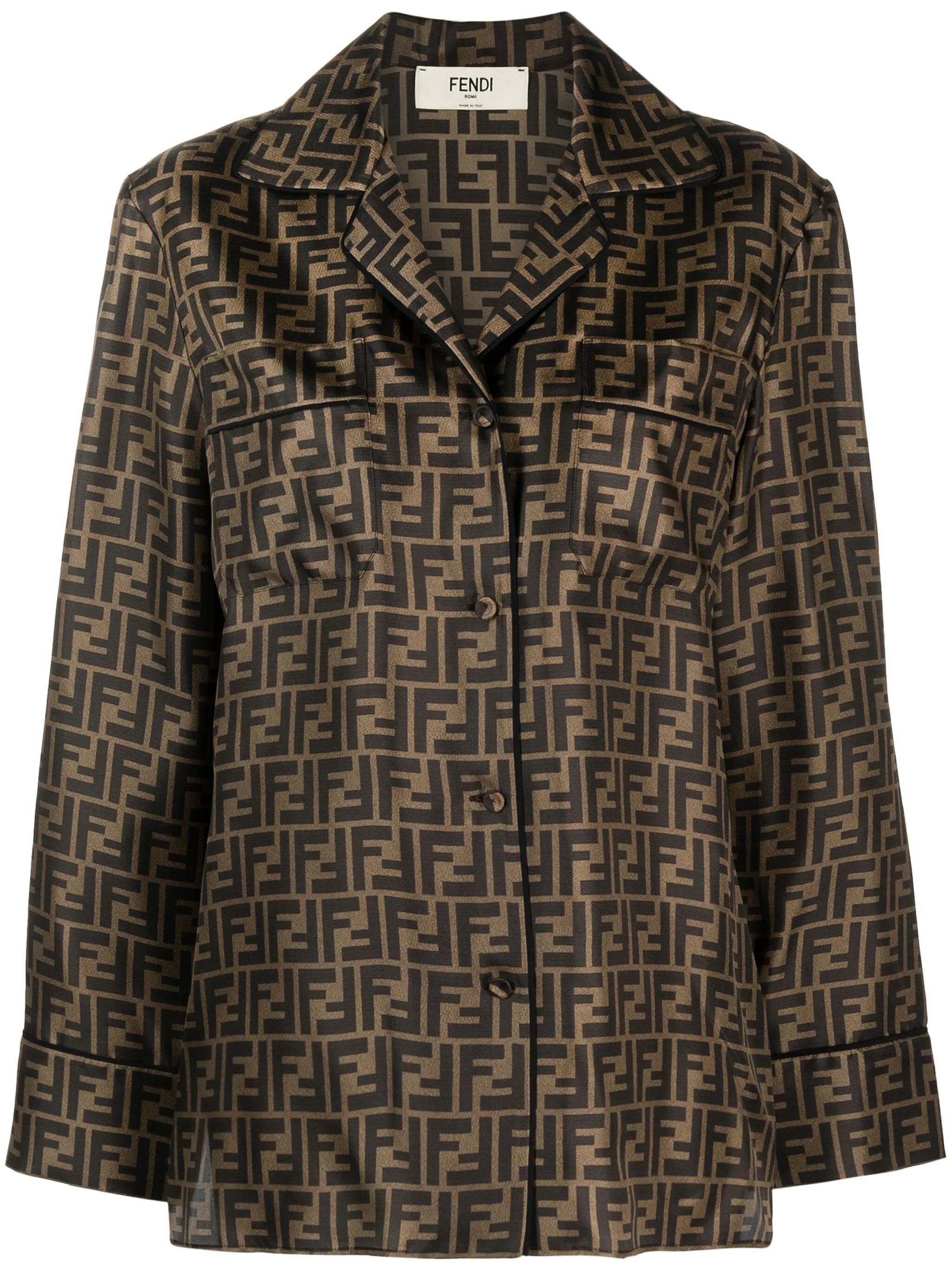 Zucca-print silk pyjama shirt