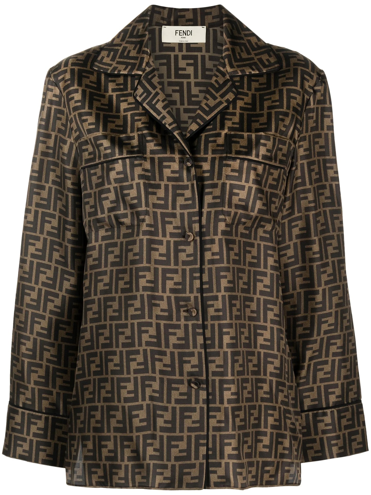 Zucca-print silk pyjama shirt