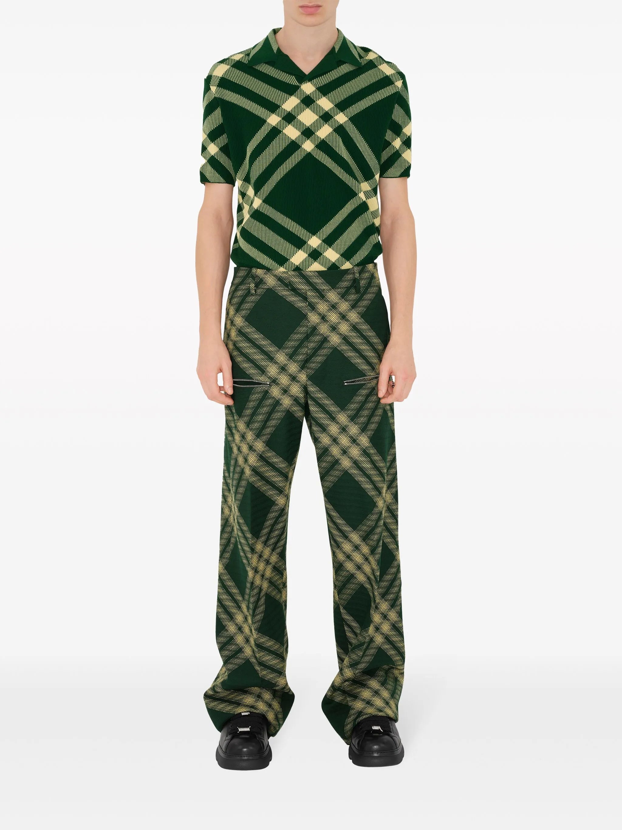 Vintage Check fine-ribbed polo shirt