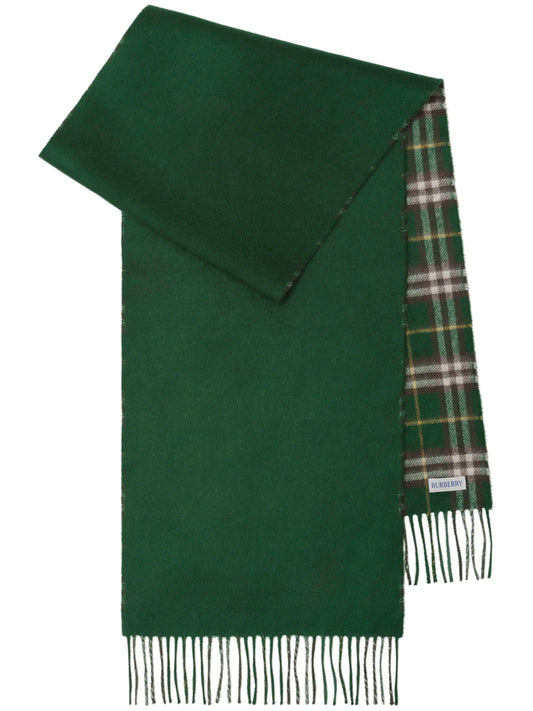 check-print reversible cashmere scarf