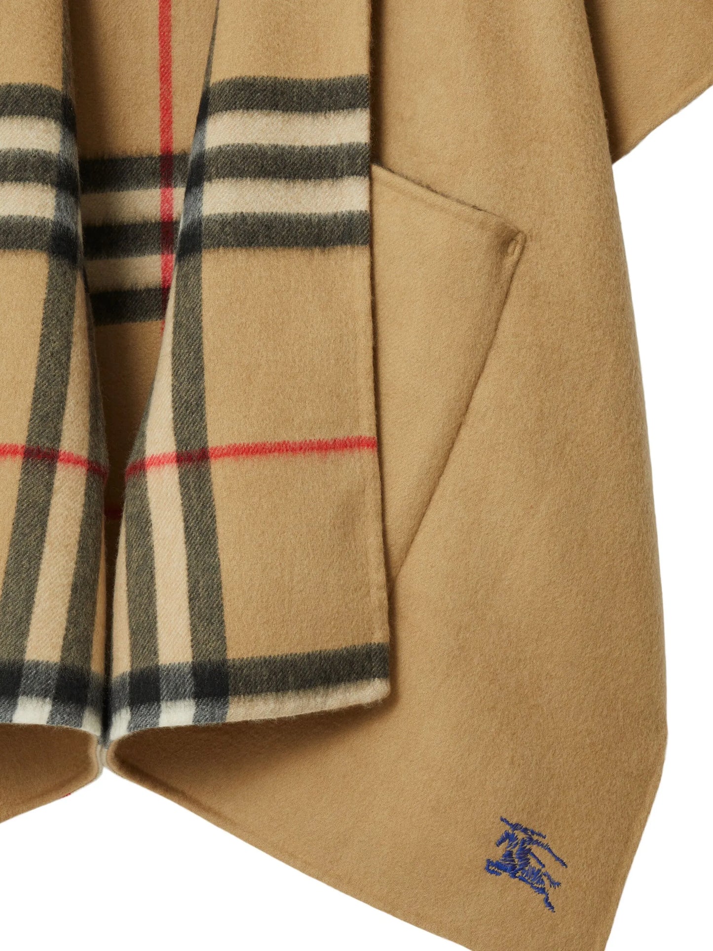 EKD-embroidered hooded cashmere cape