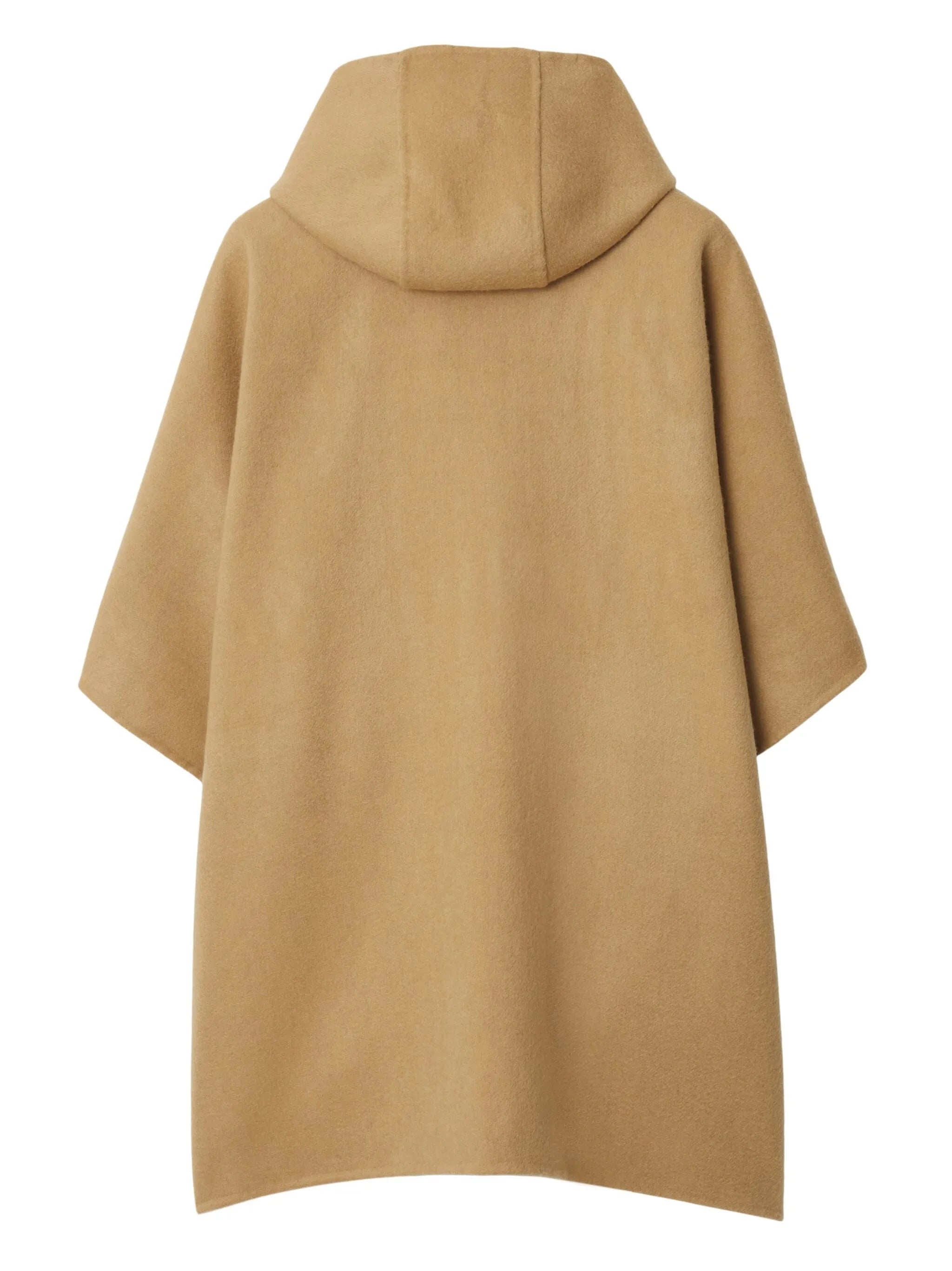 EKD-embroidered hooded cashmere cape