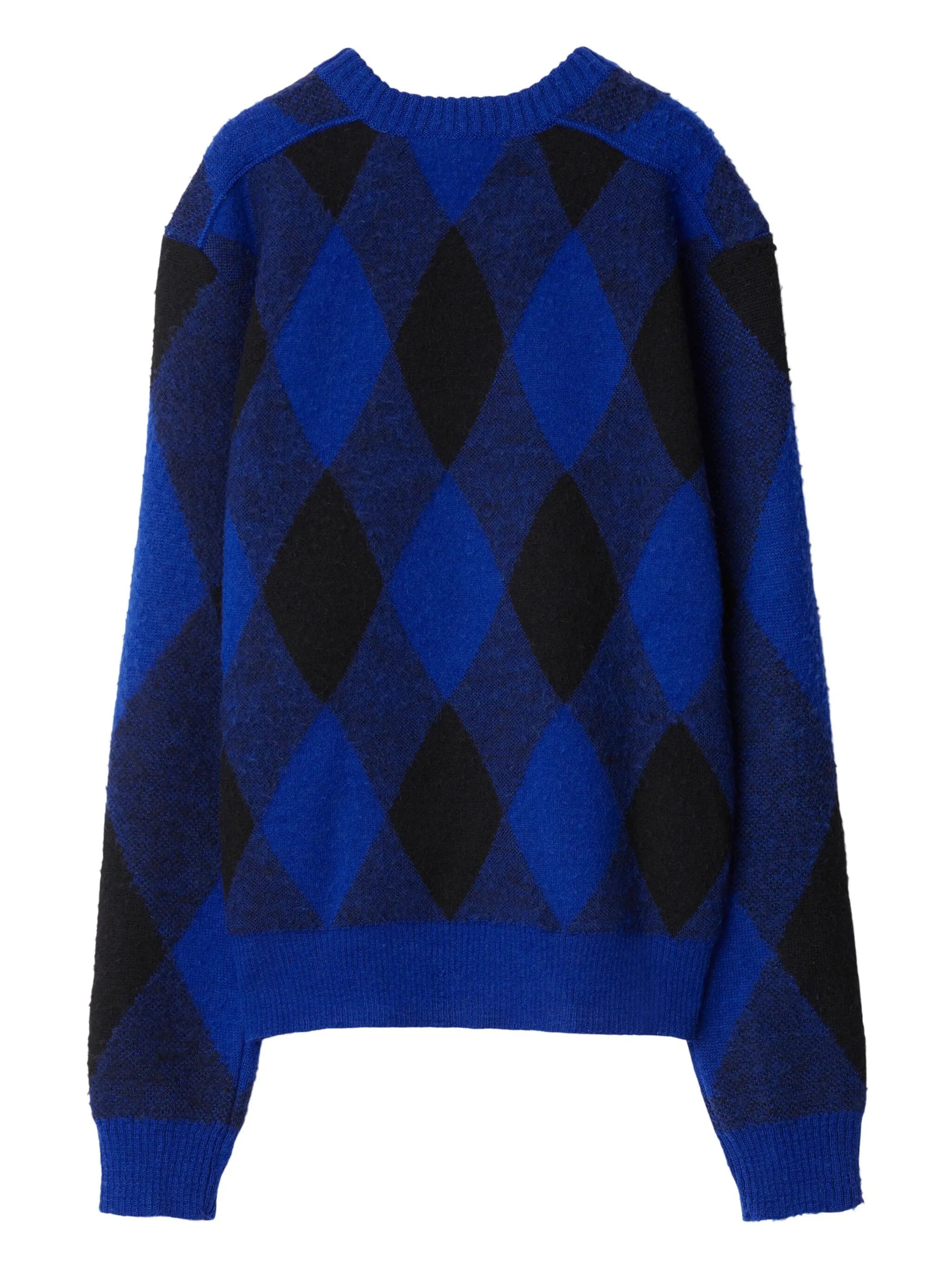 logo-intarsia argyle wool jumper