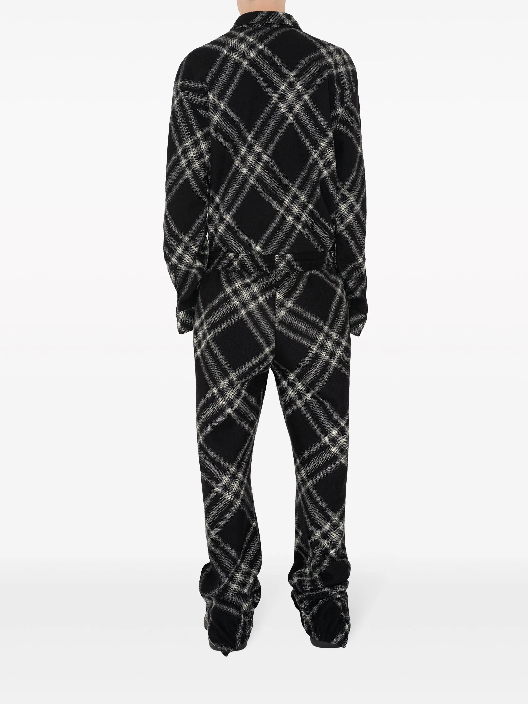 two-tone checkered wool shirt