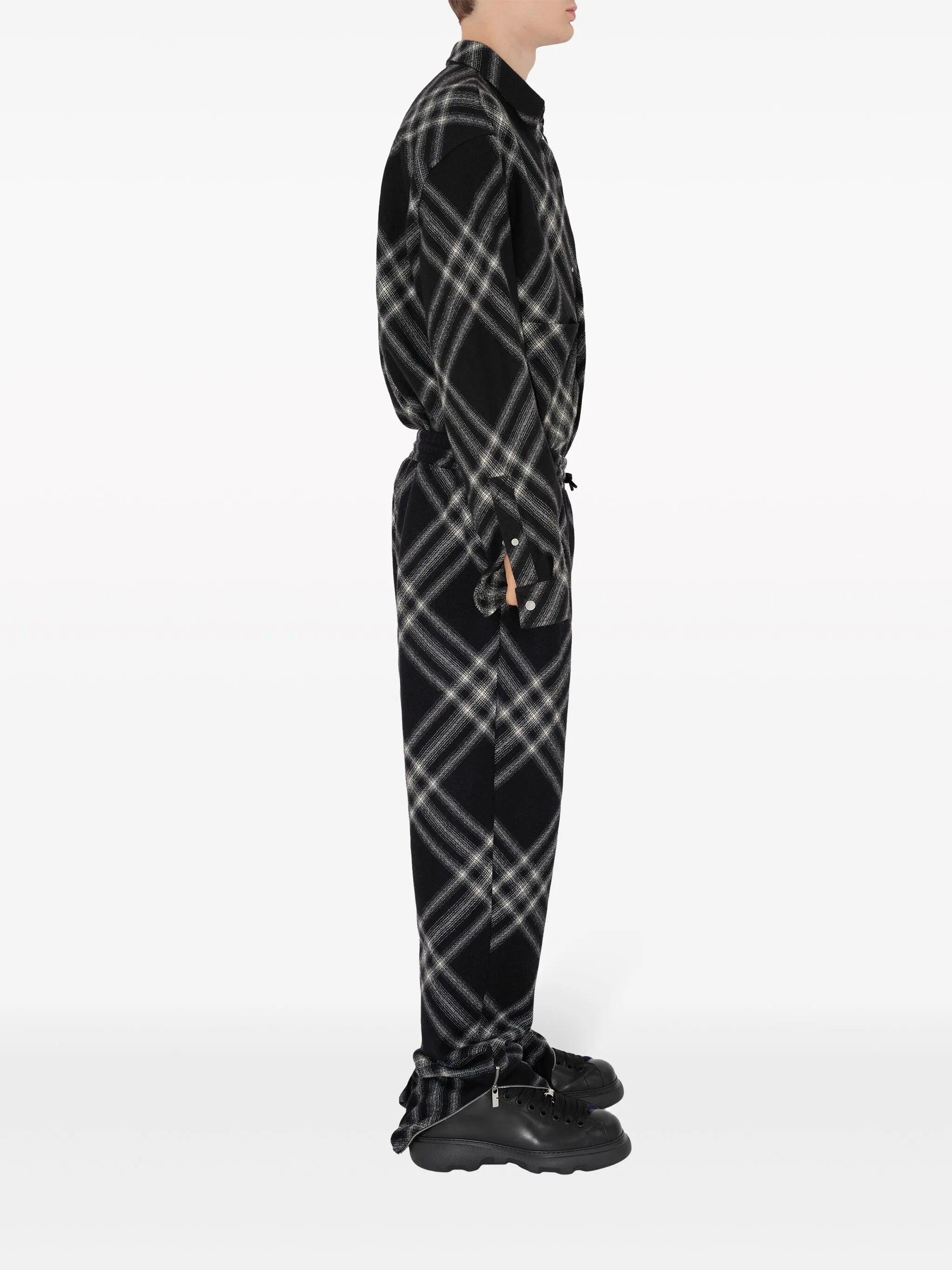 two-tone checkered wool shirt
