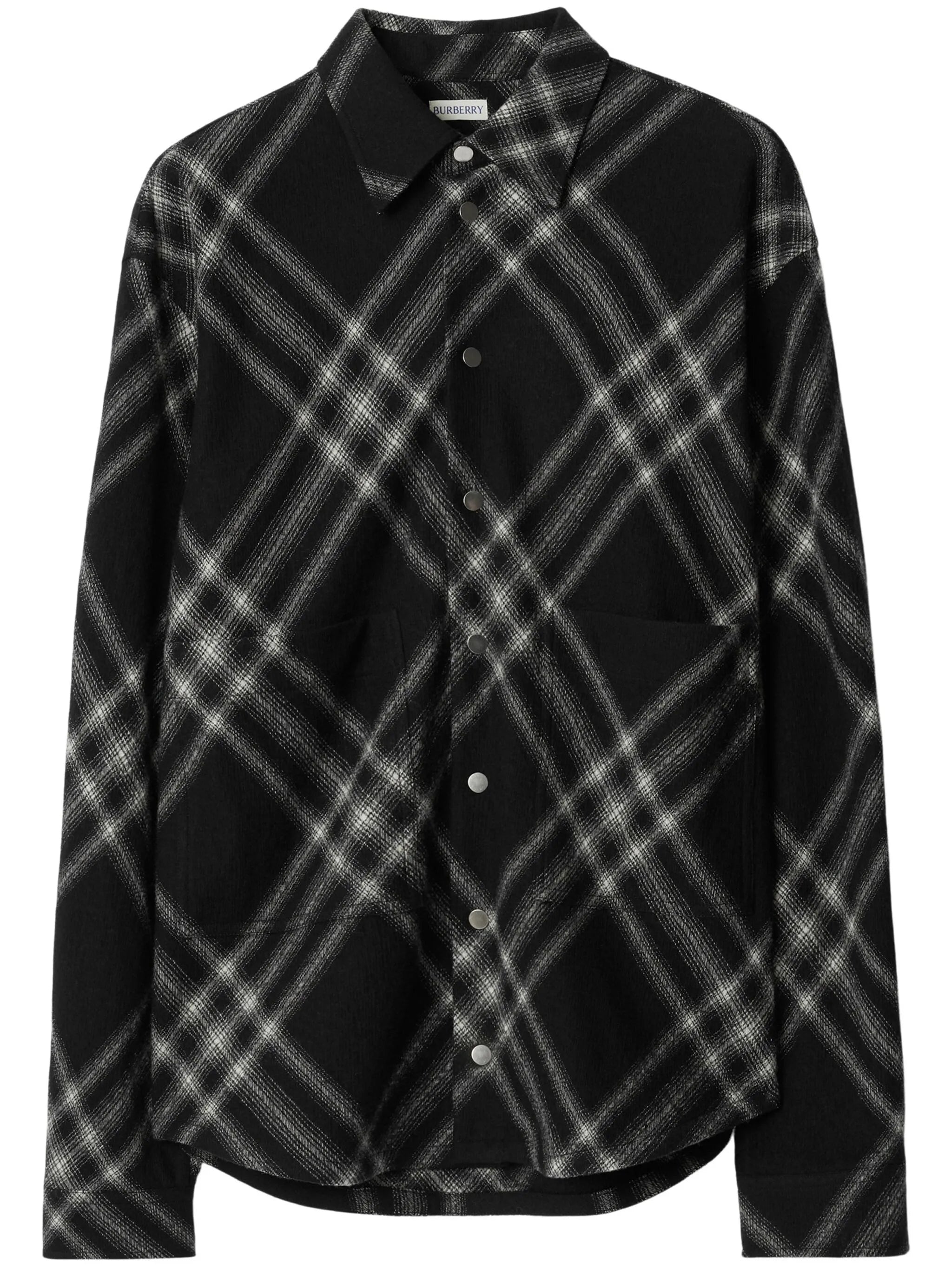 two-tone checkered wool shirt