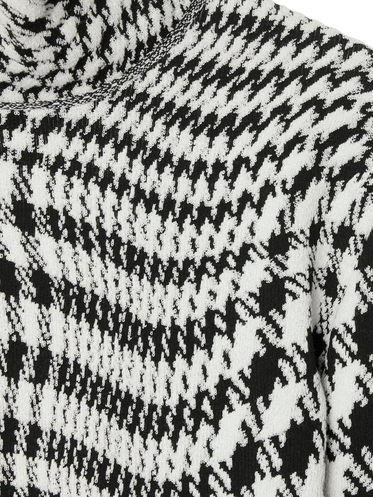 high-neck houndstooth jacquard jumper