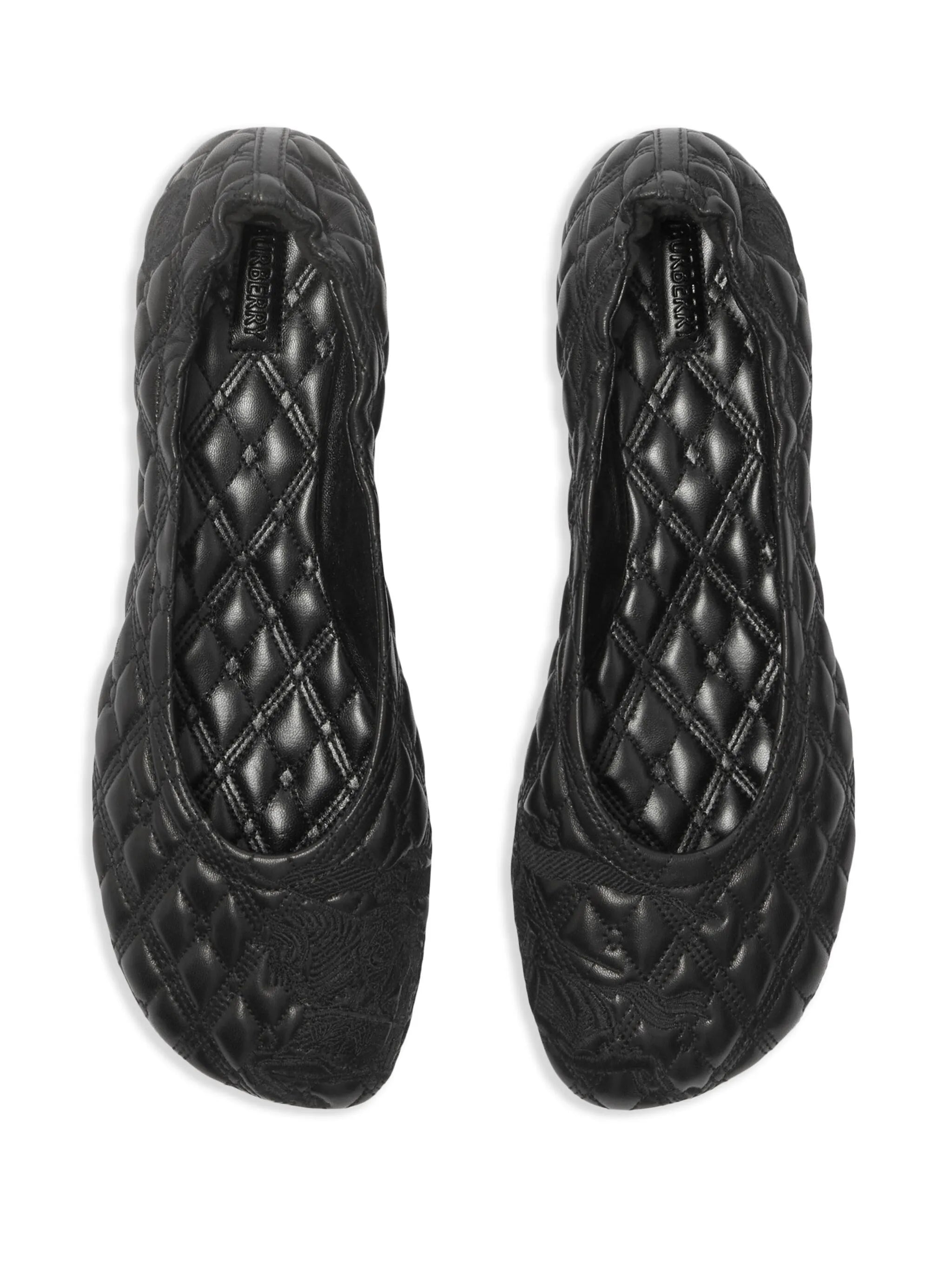 Equestrian Knight-embroidered leather ballerina shoes