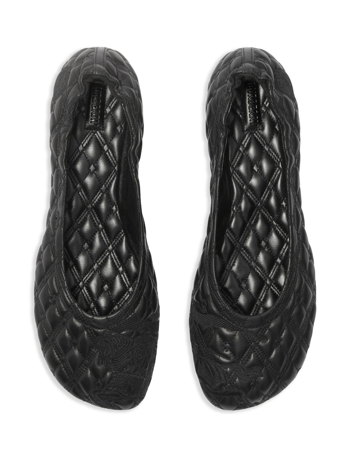 Equestrian Knight-embroidered leather ballerina shoes
