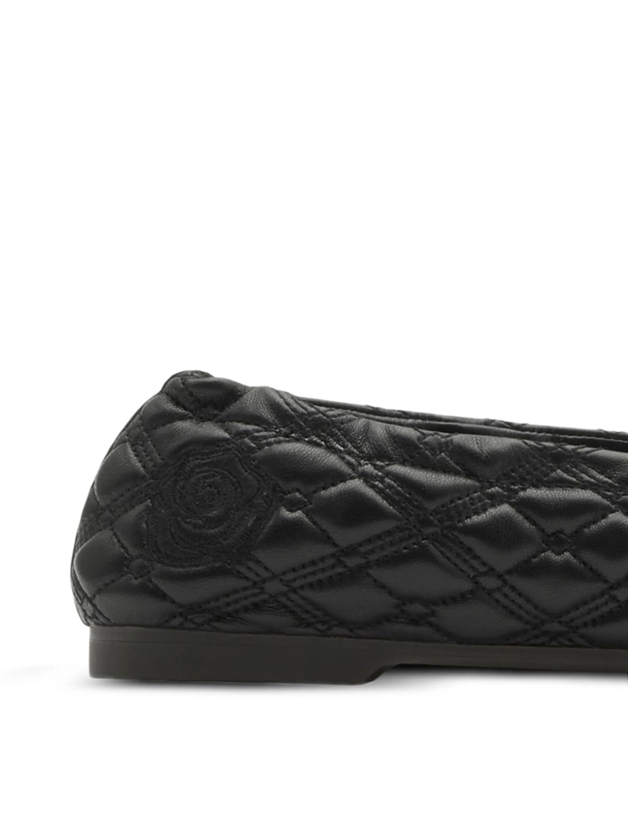 Equestrian Knight-embroidered leather ballerina shoes