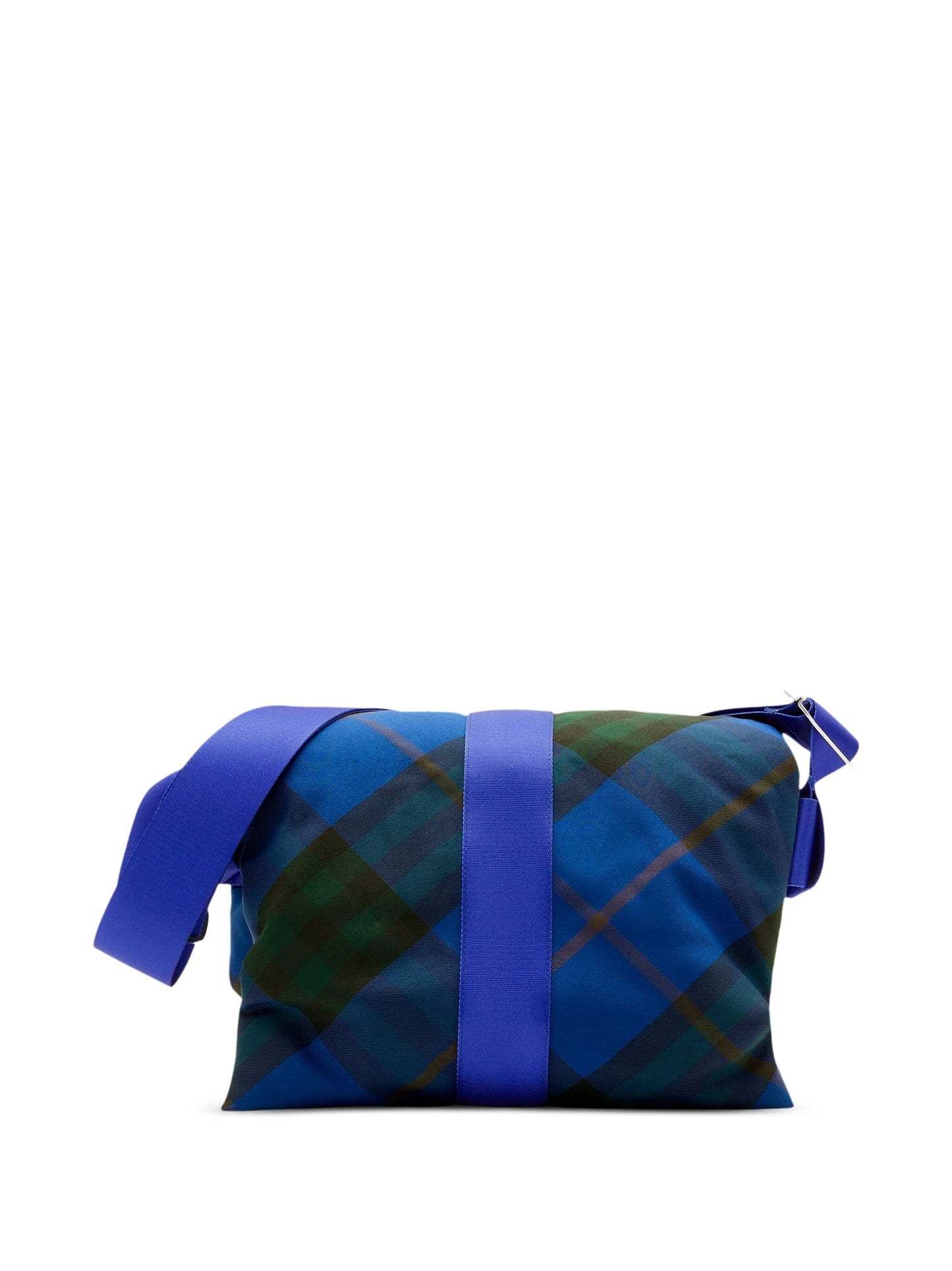 Pillow check-print messenger bag