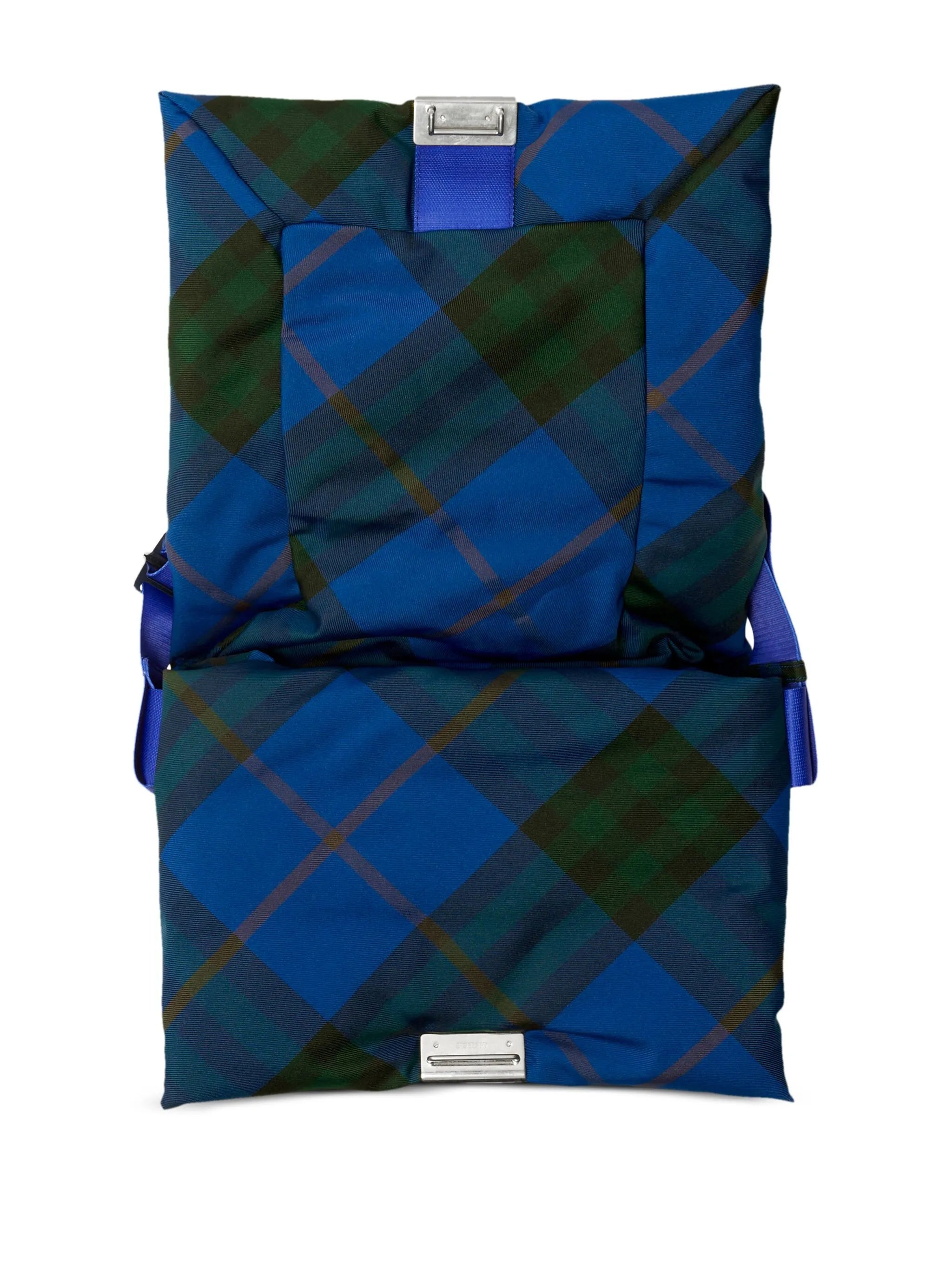 Pillow check-print messenger bag