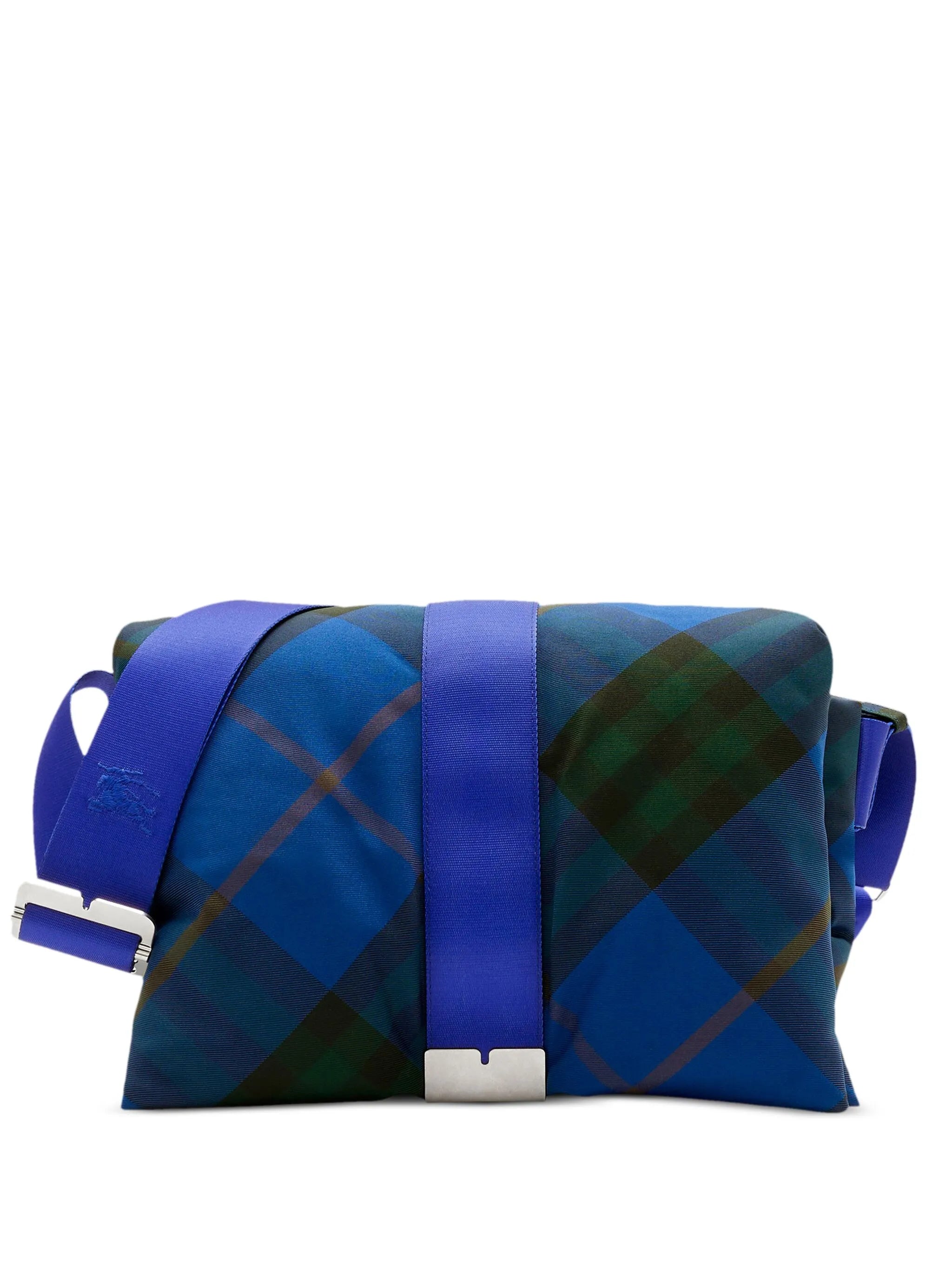Pillow check-print messenger bag