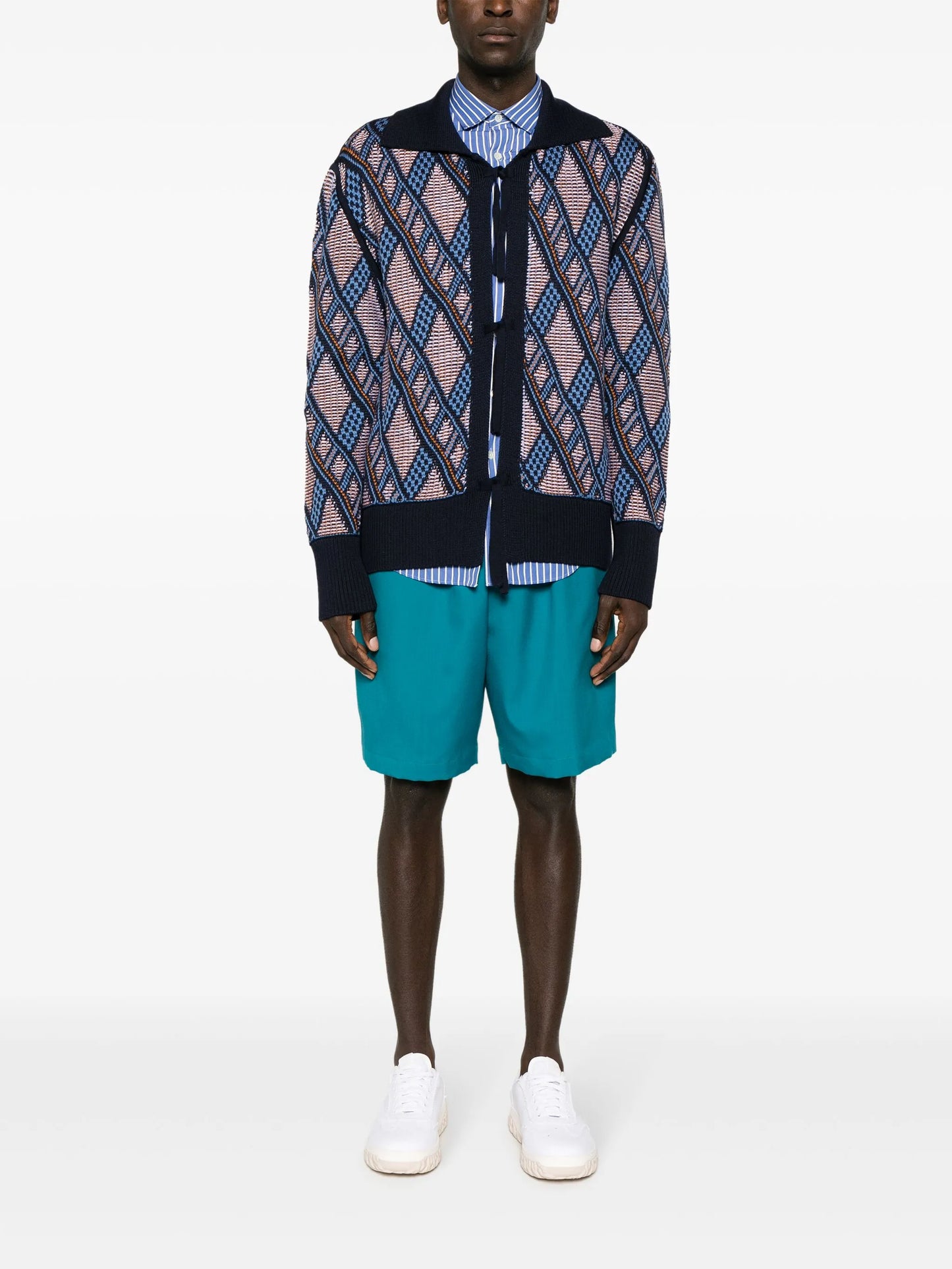 pleated virgin wool bermuda shorts
