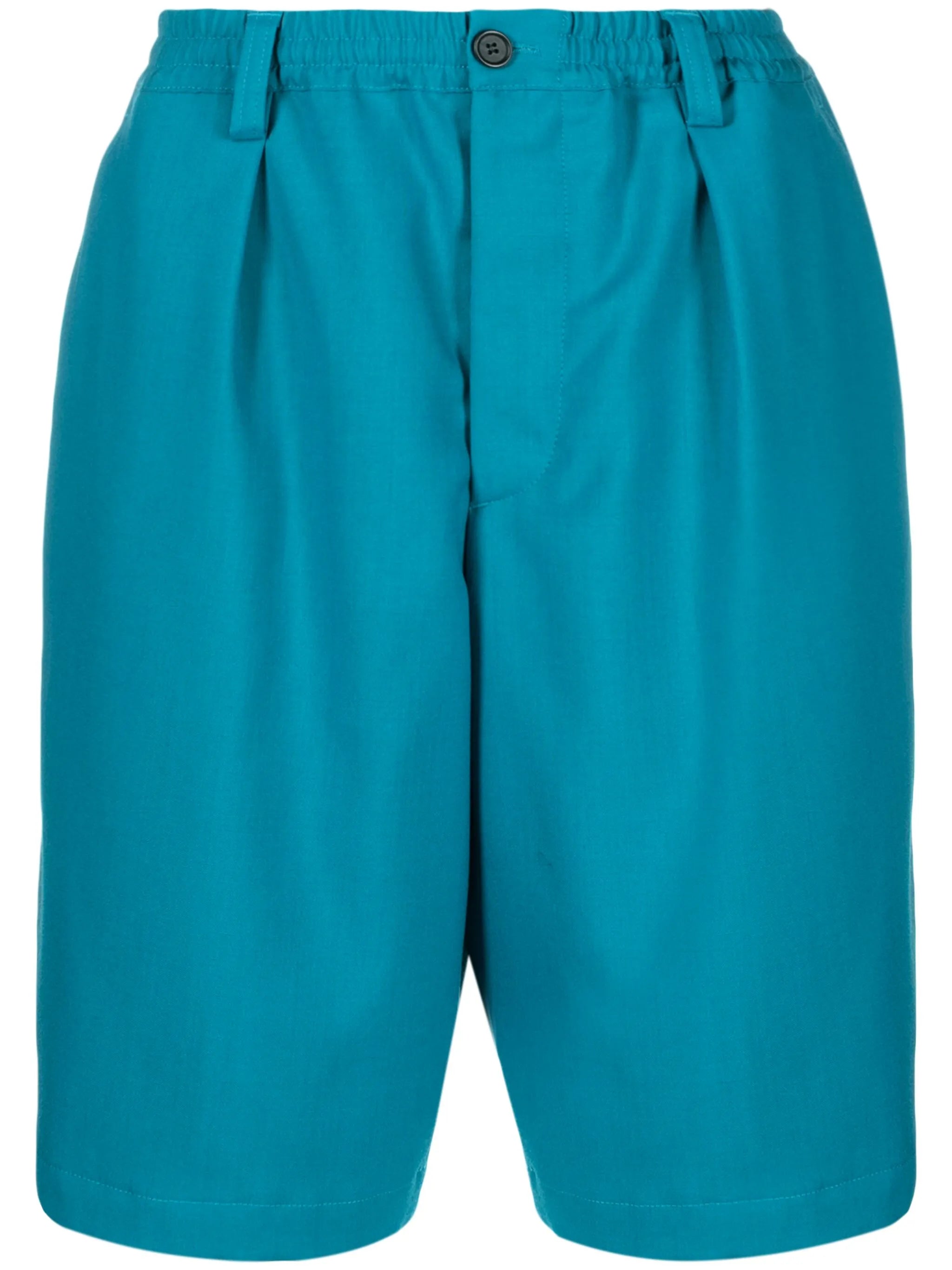 pleated virgin wool bermuda shorts
