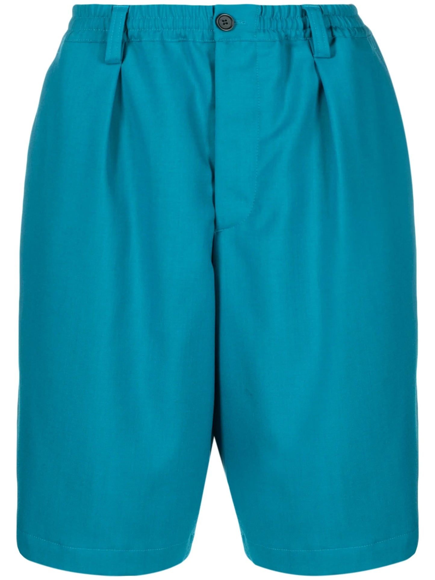 pleated virgin wool bermuda shorts