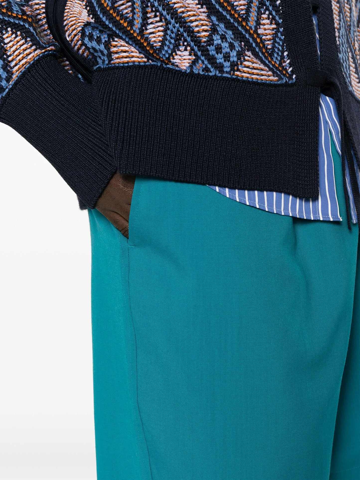pleated virgin wool bermuda shorts