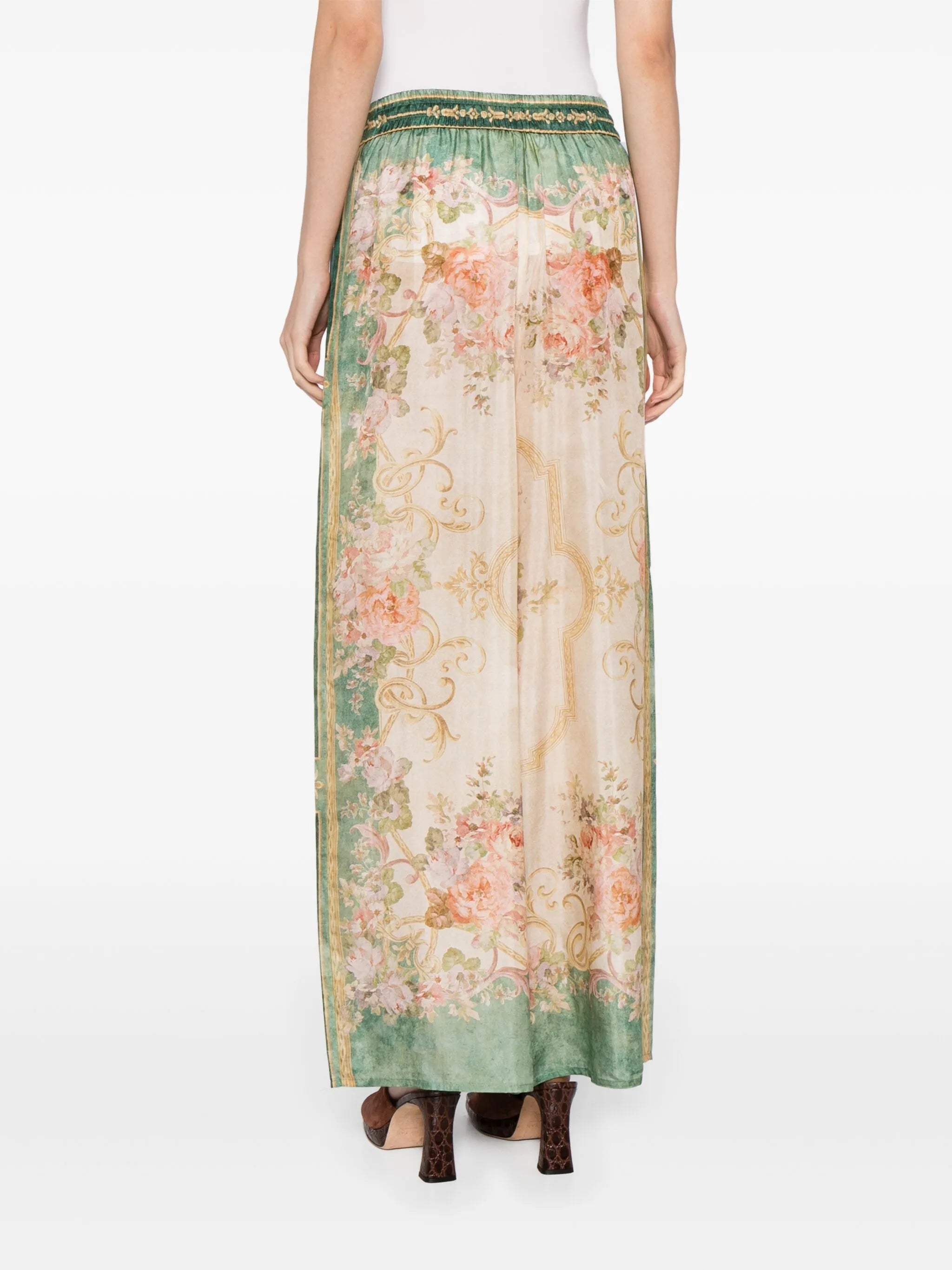 August drawstring silk wide-leg trousers