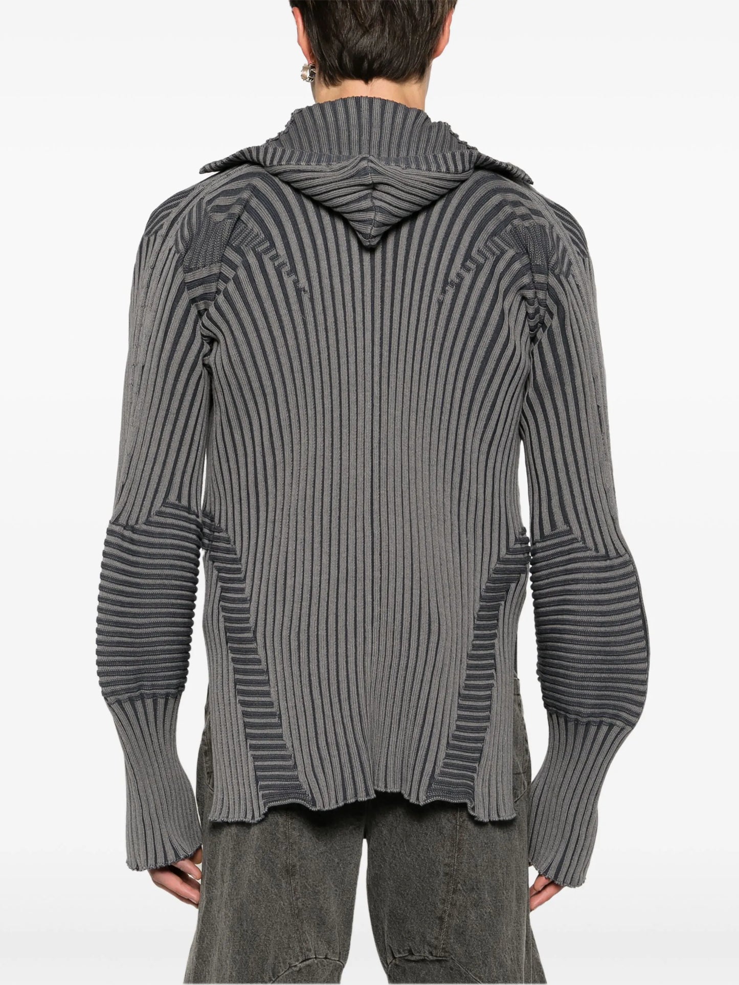 chunky-ribbed zip-up cardigan