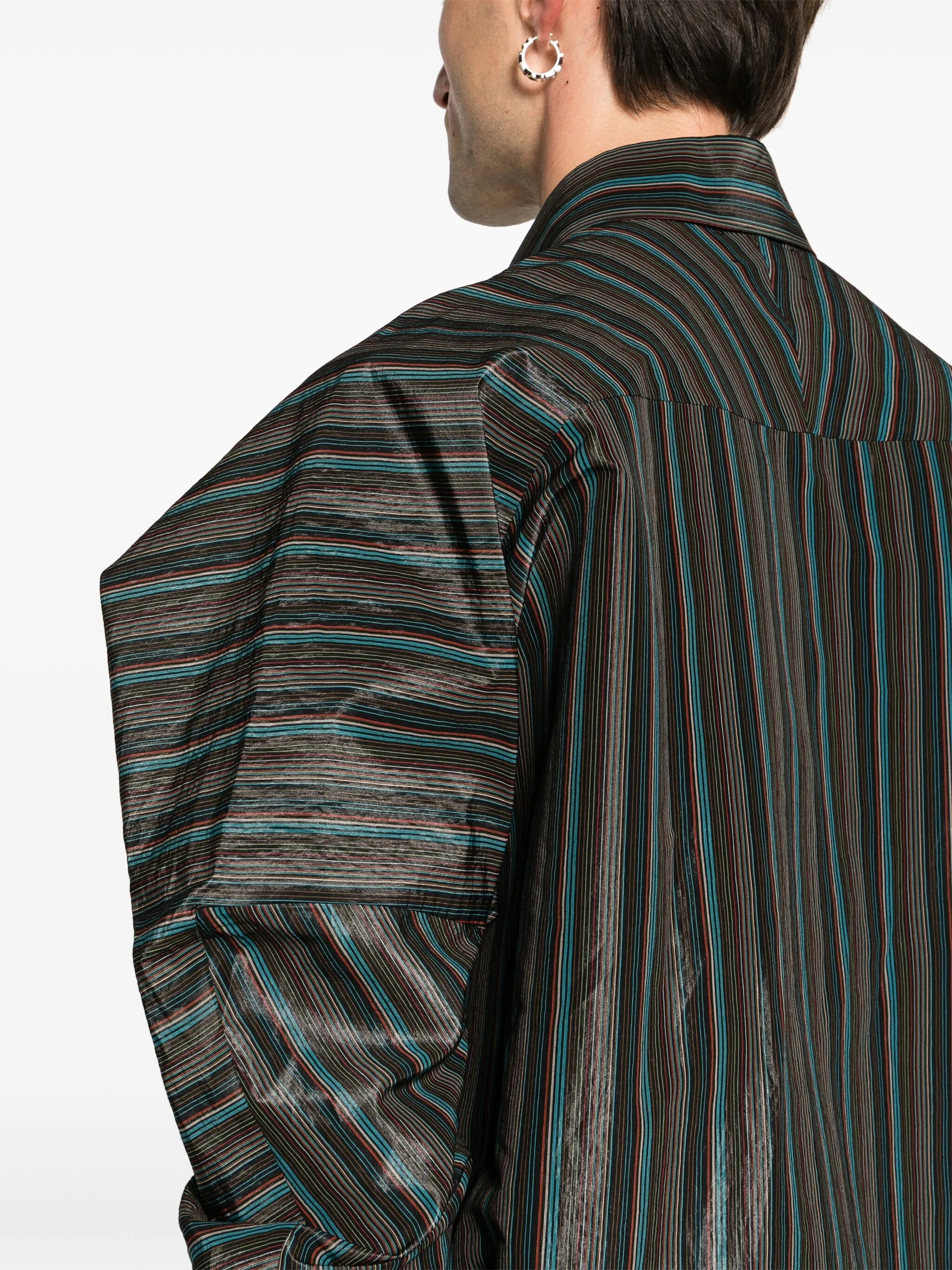 Keanu satin-finish striped shirt