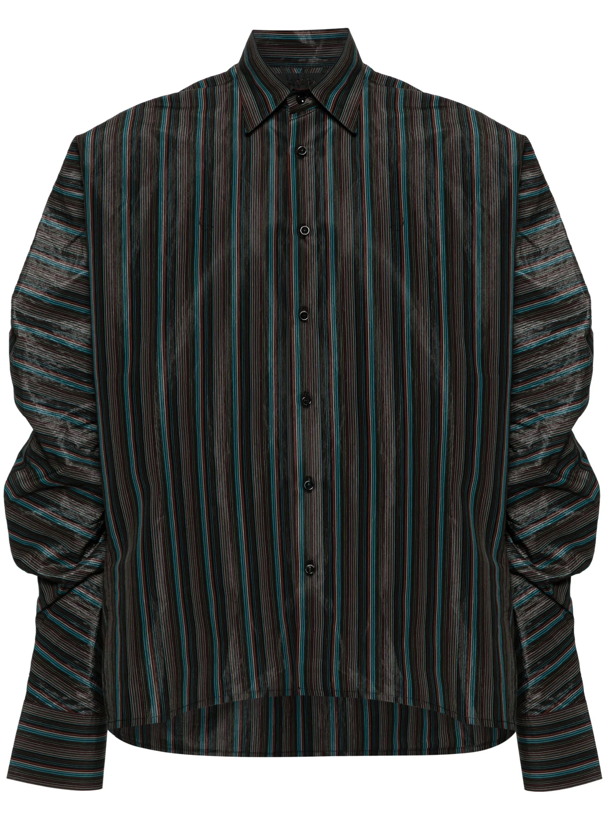 Keanu satin-finish striped shirt