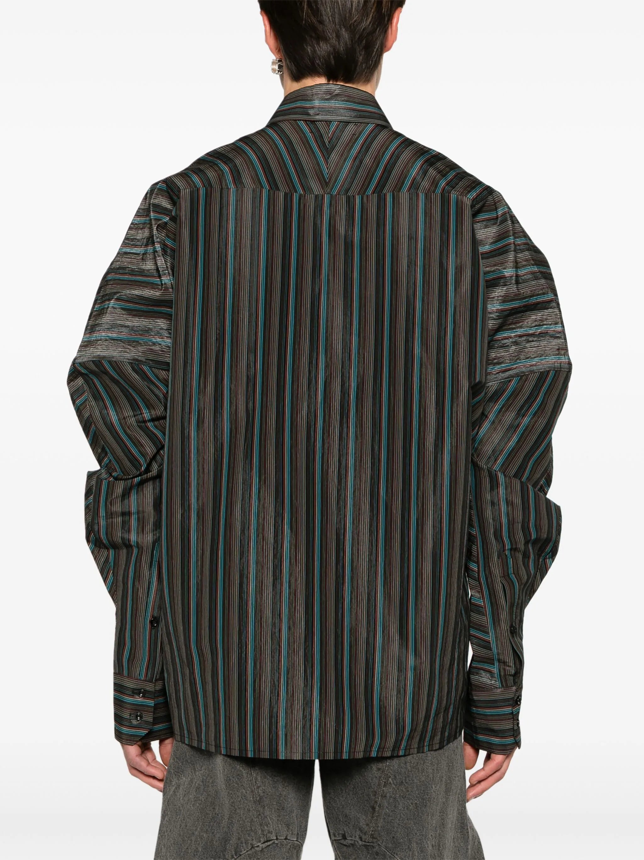Keanu satin-finish striped shirt
