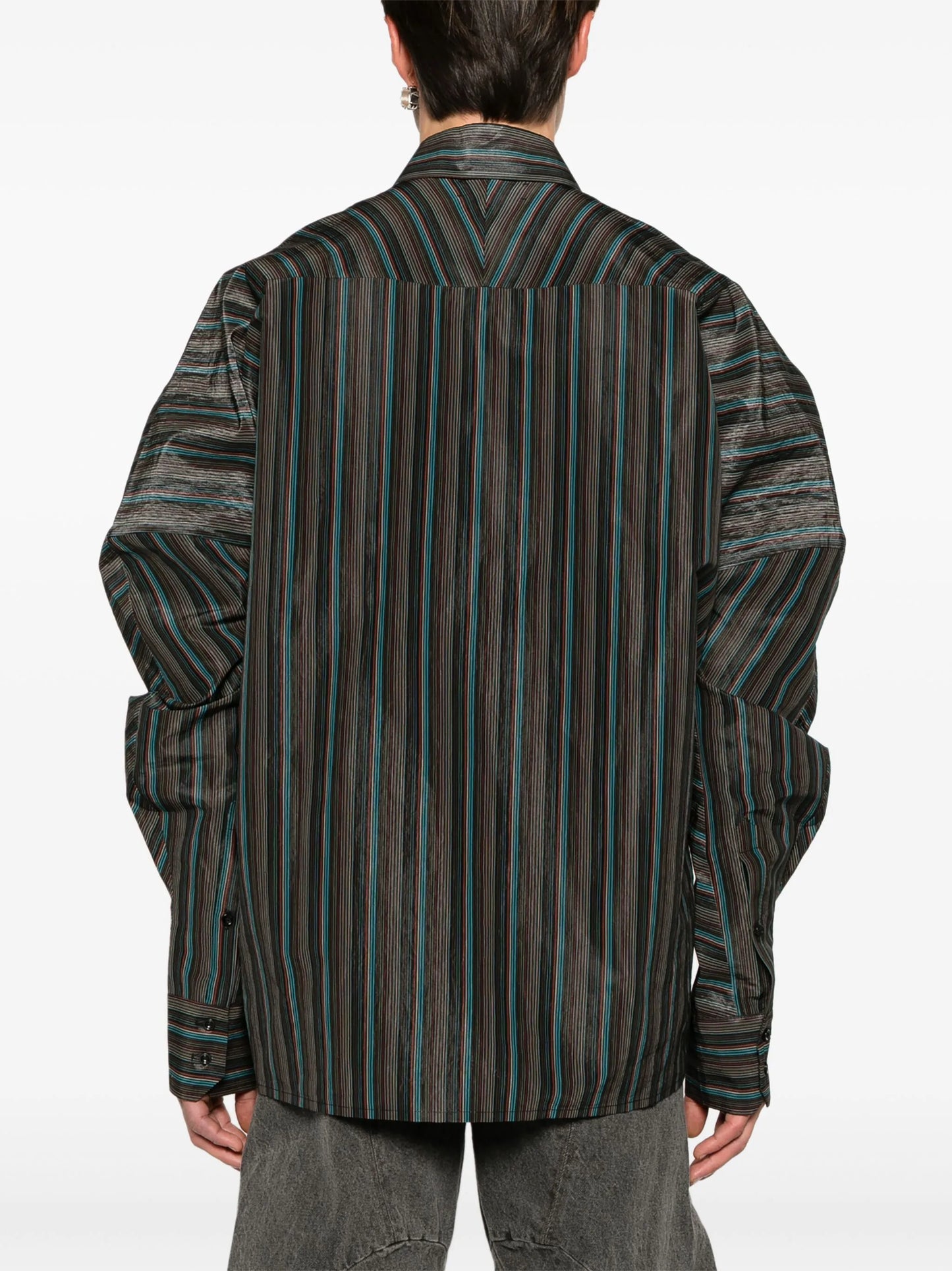 Keanu satin-finish striped shirt