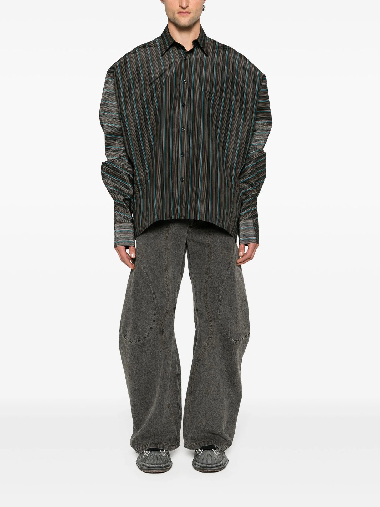 Keanu satin-finish striped shirt