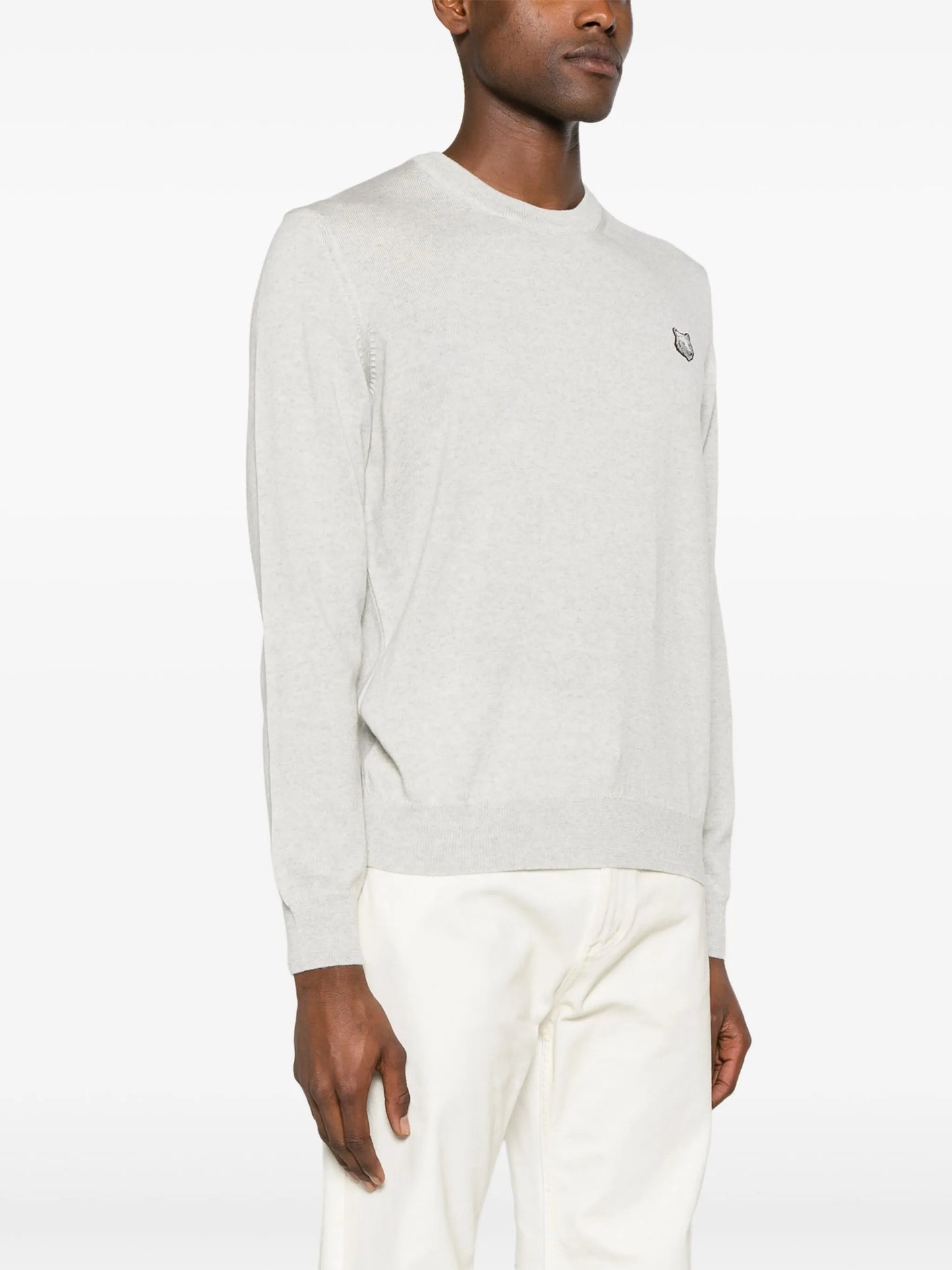 logo-patch cotton jumper